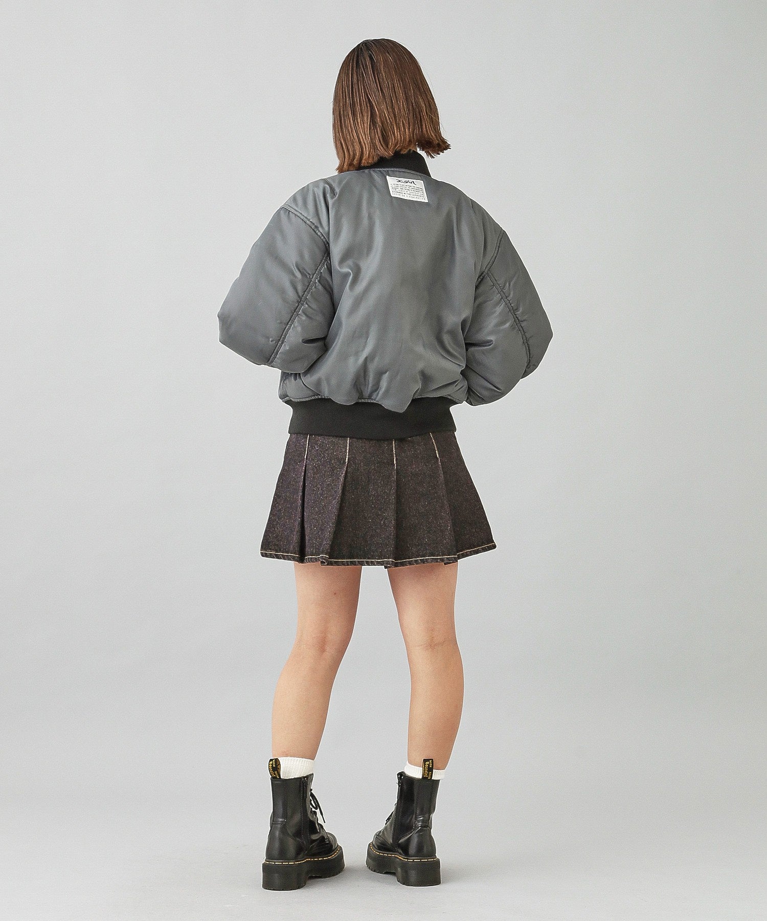 PANELED FUR REVERSIBLE MA-1 JACKET