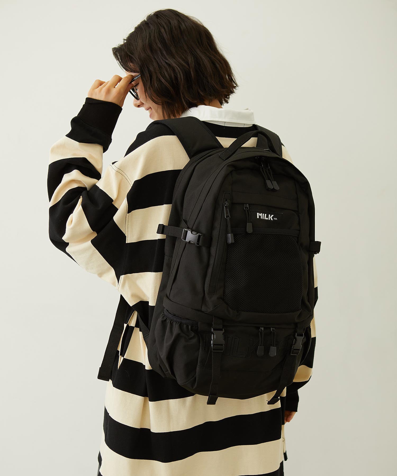 【定番】NEO EMBROIDERY BIG BACKPACK BAR MILKFED.