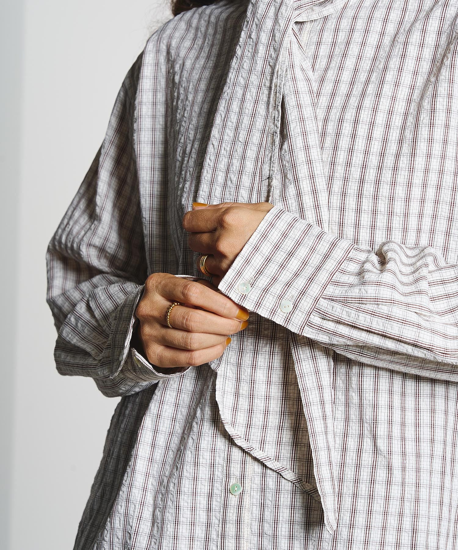 CHECK BOW TIE BLOUSE