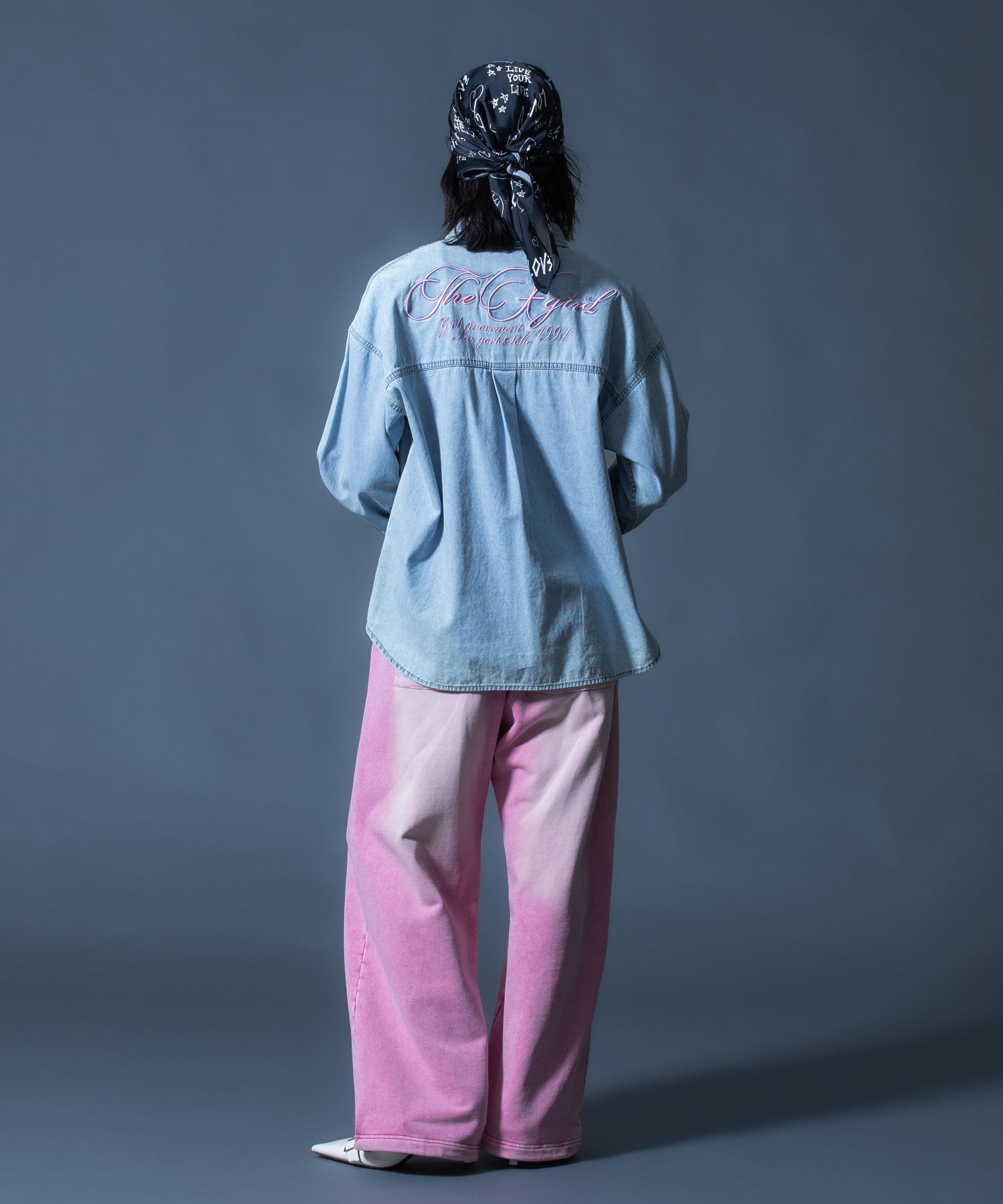 FACE LABEL WASHED SWEATPANTS