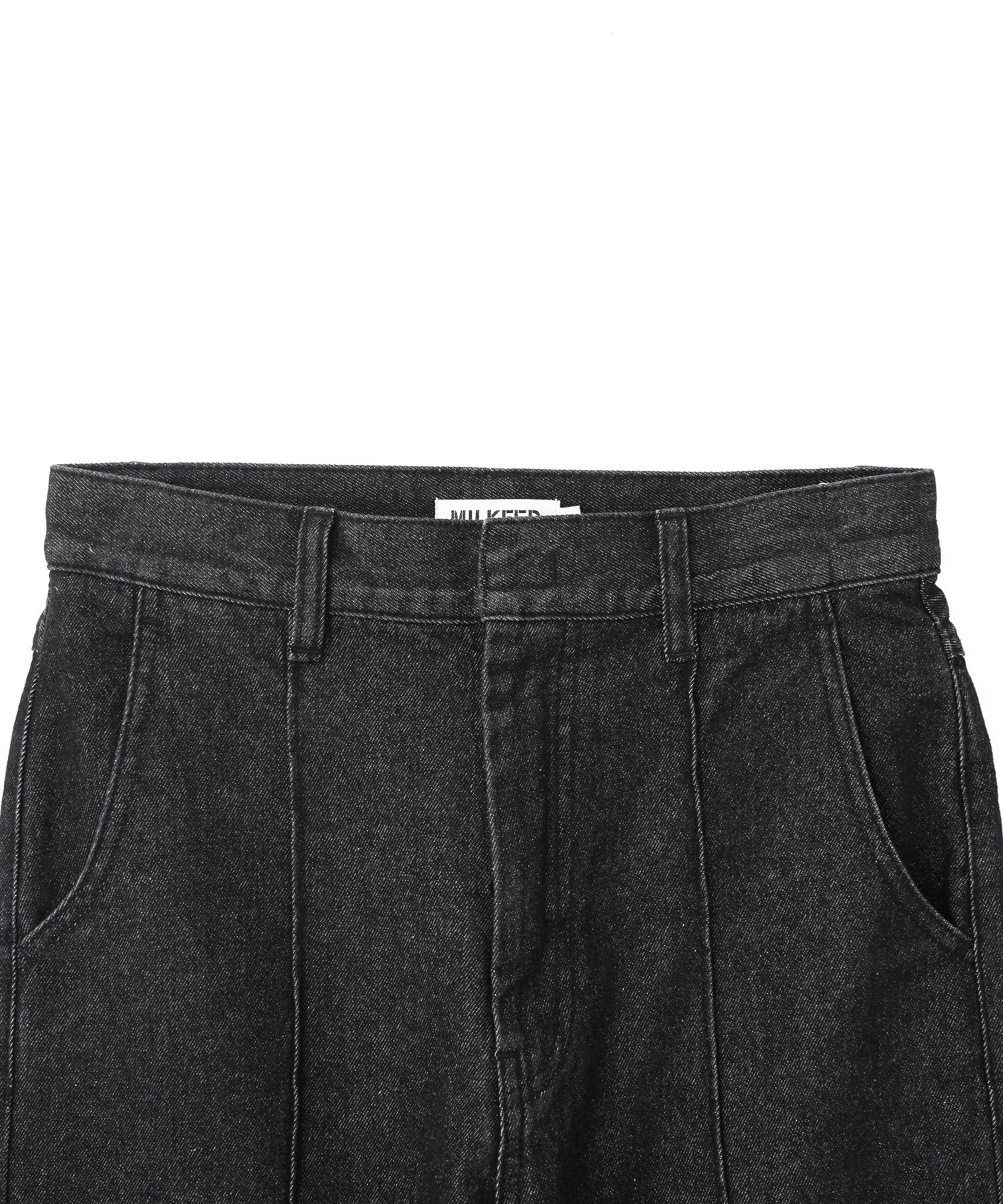 CENTER PLEAT DETAIL DENIM PANTS