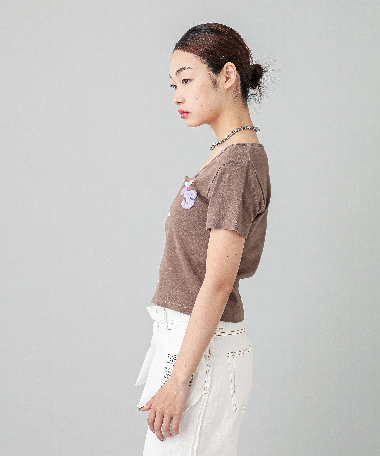 CHENILLE EMBROIDERED LOGO CARDIGAN