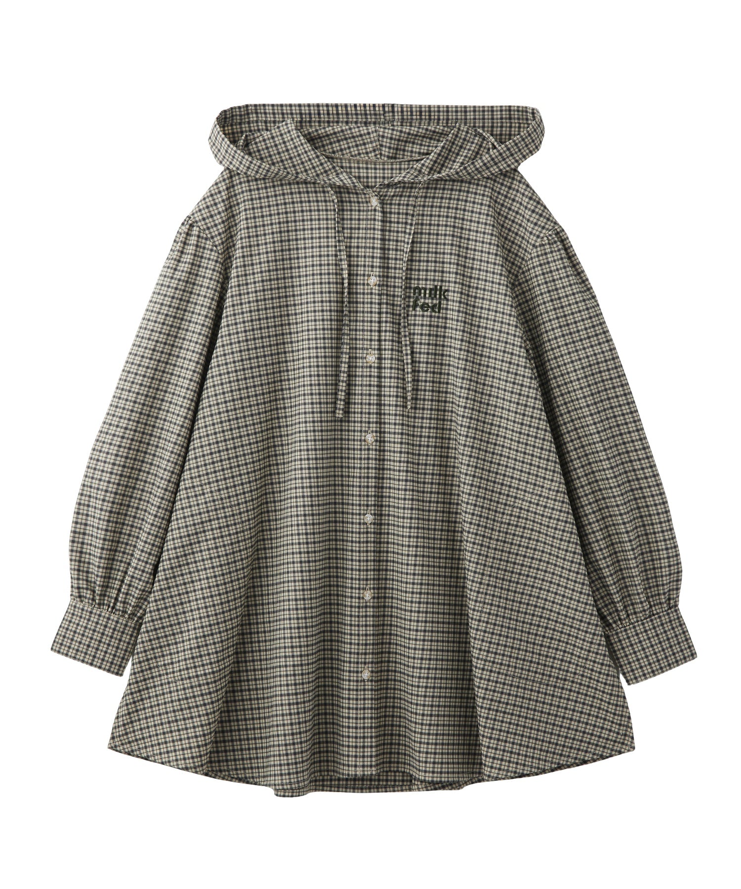 VOLUME SLEEVE HOODED BLOUSE