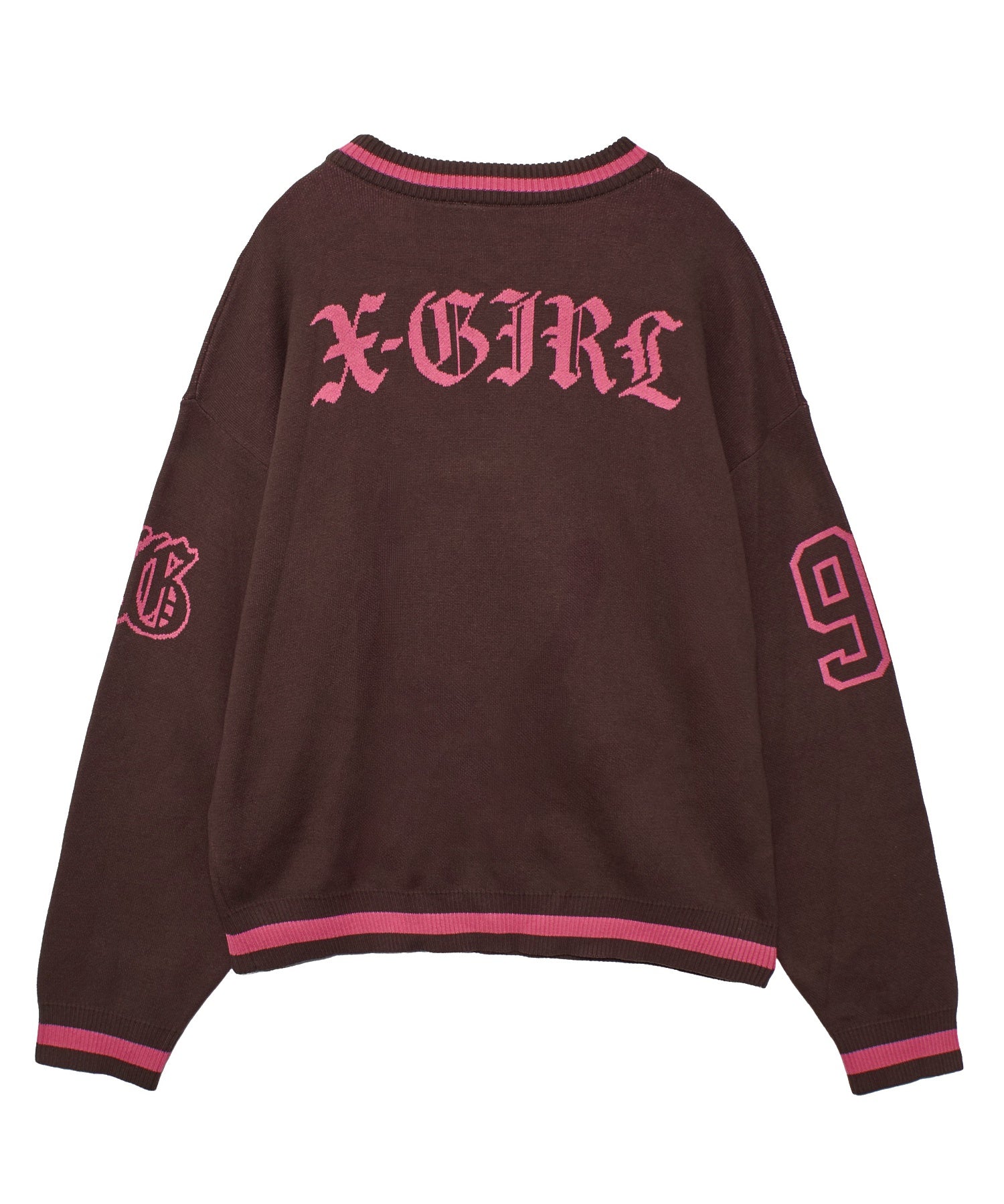 NUMBERING JACQUARD KNIT TOP
