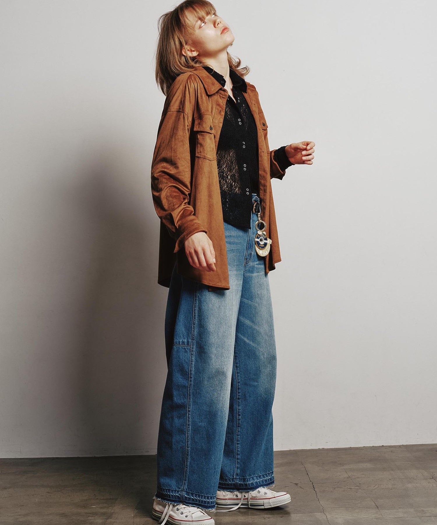 CREOLME/BARREL FIT DENIM PANTS