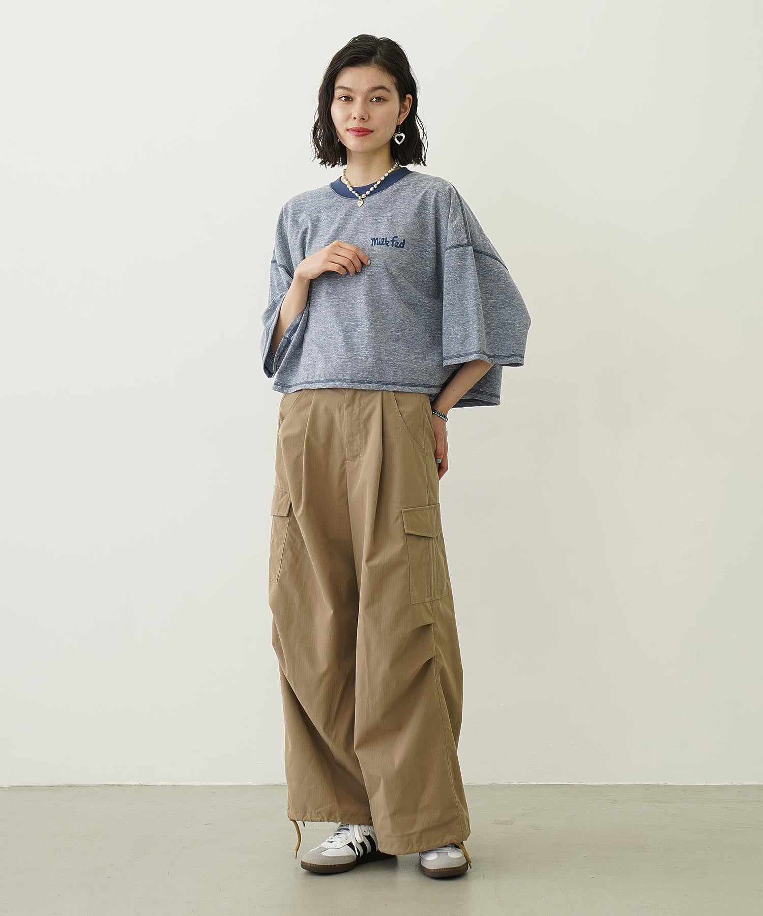 COLOR STITCH WIDE S/S TOP