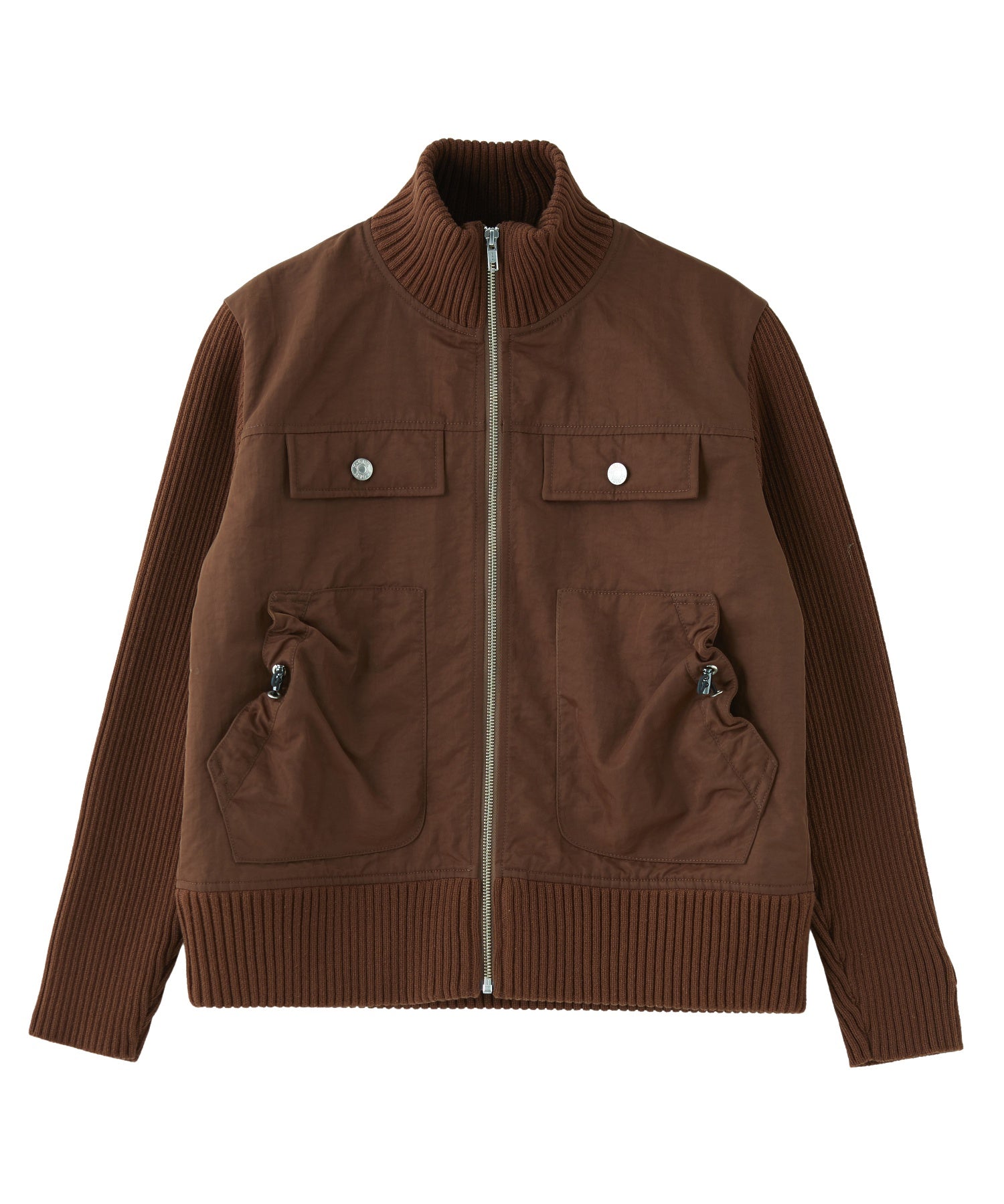 RIBBED SLEEVE WOVEN JACKET