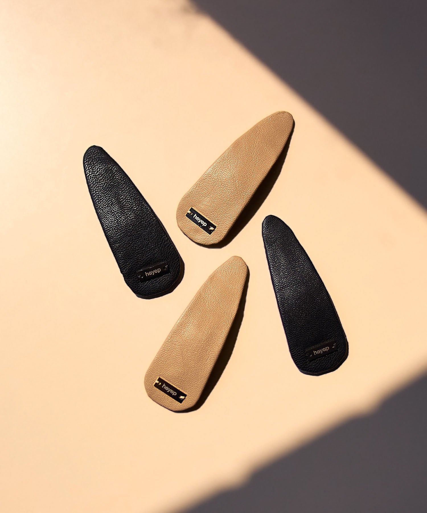 heyep/Faux Leather Hair Clips -2Piece Set