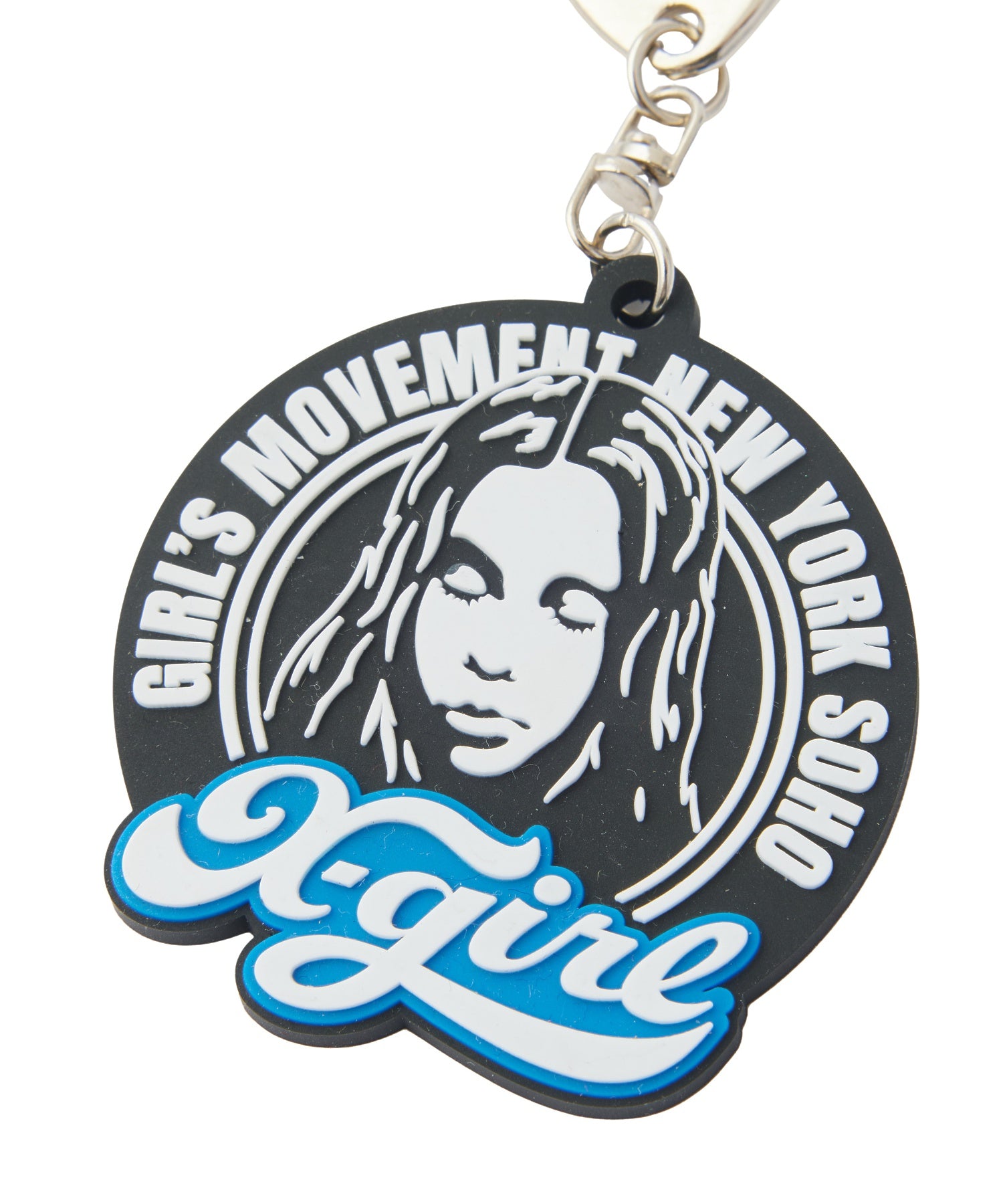 CHEERFUL LOGO AND FACE RUBBER KEY CHARM