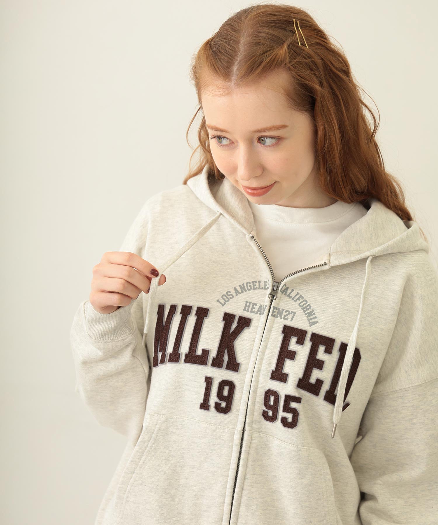 COLLEGE PATCH ZIP UP HOODIE