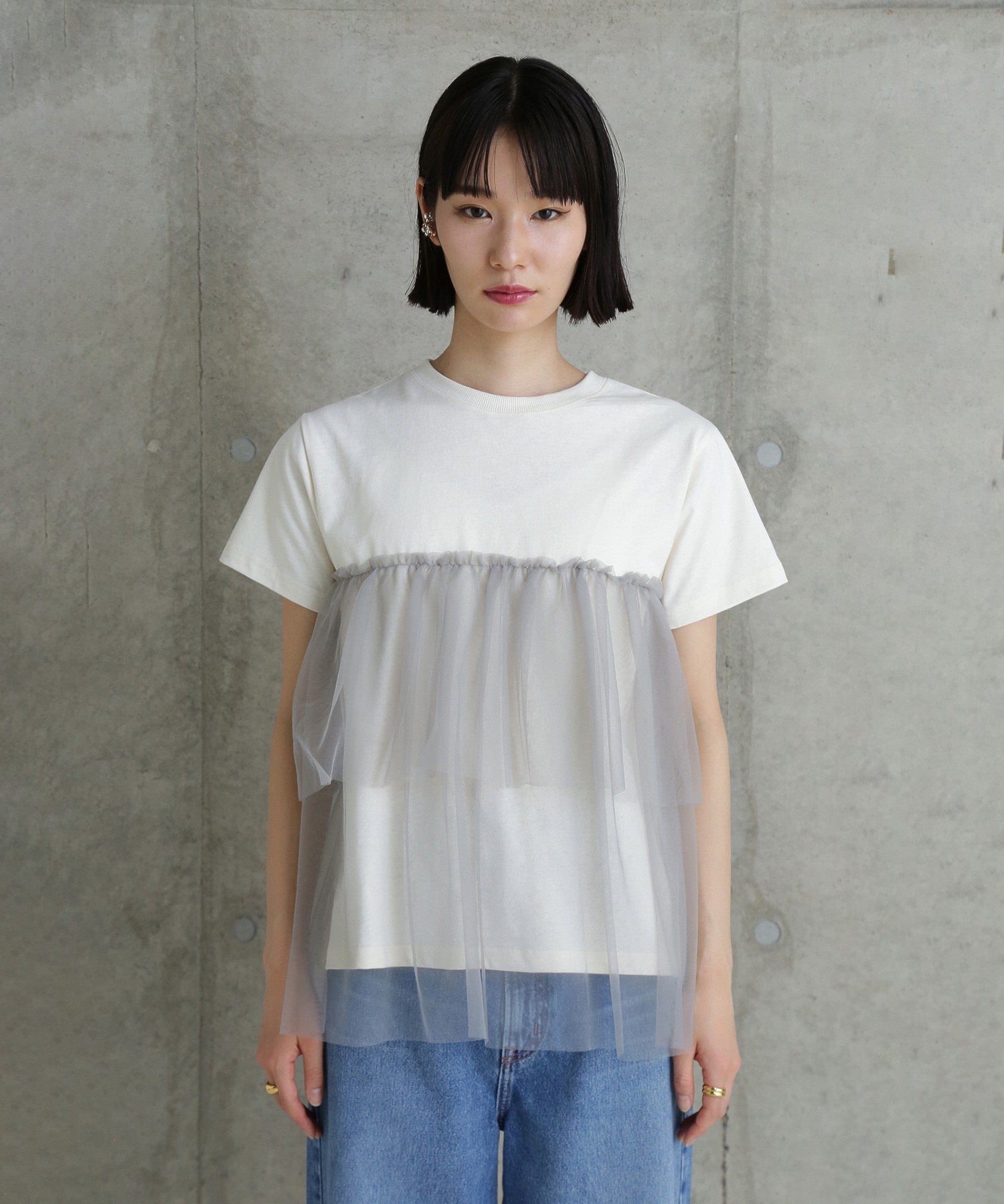 【WEB・一部店舗限定】チュールデザイントップス