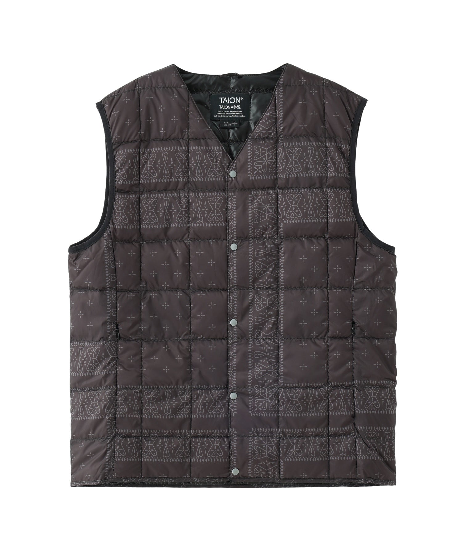 TAION/タイオン/V NECK BUTTON DOWN VEST/TAION-001