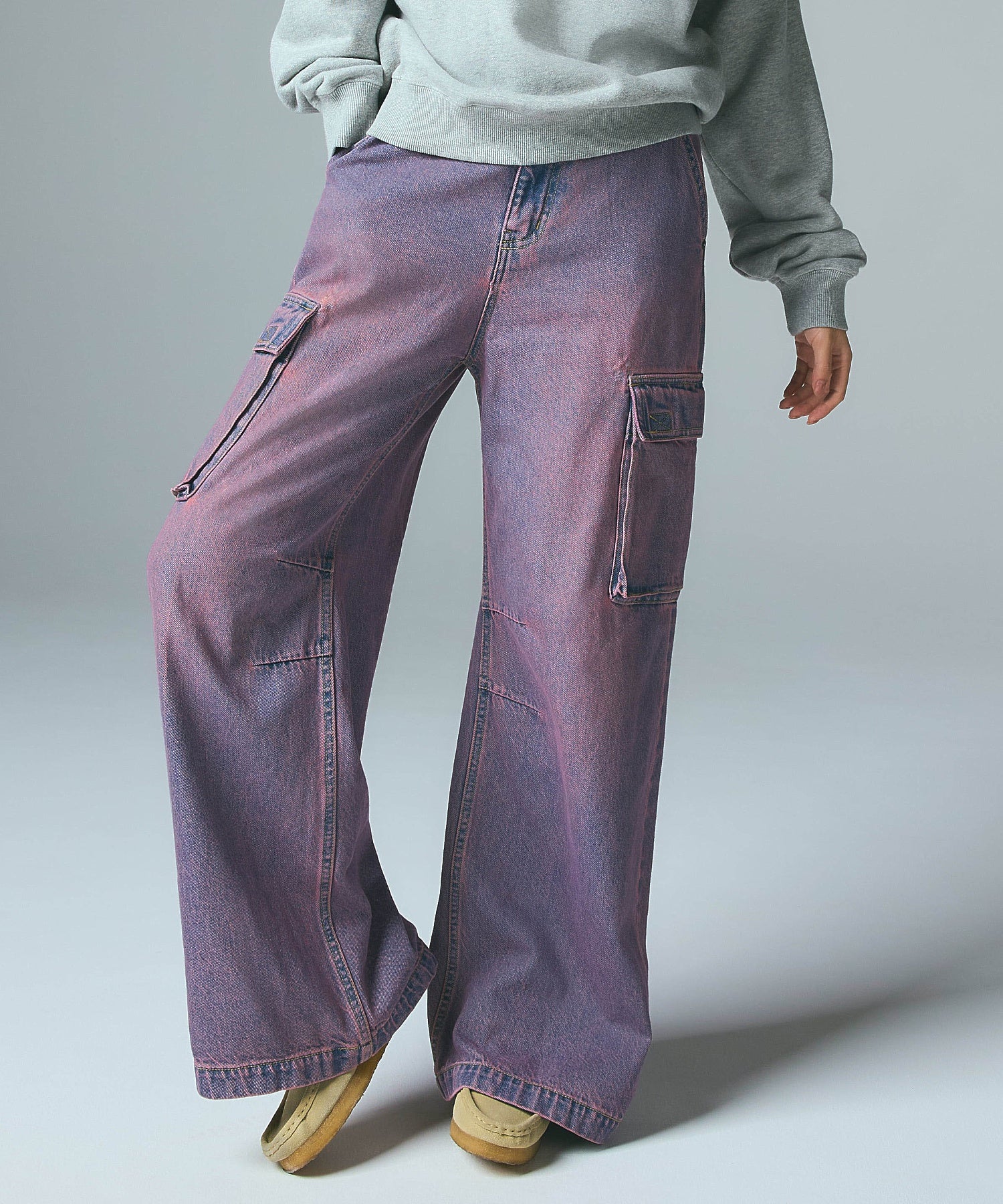 CURSIVE LOGO DENIM CARGO PANTS