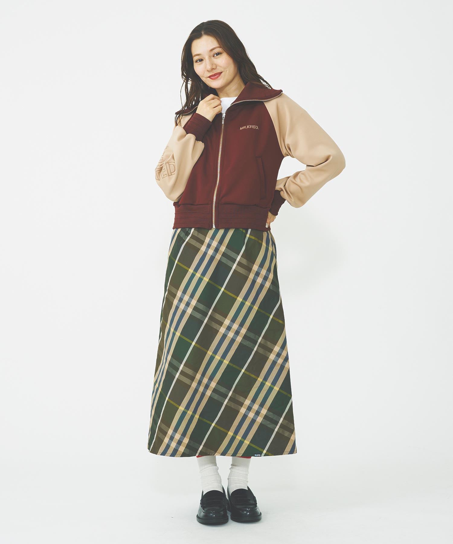 PLAID LONG SKIRT