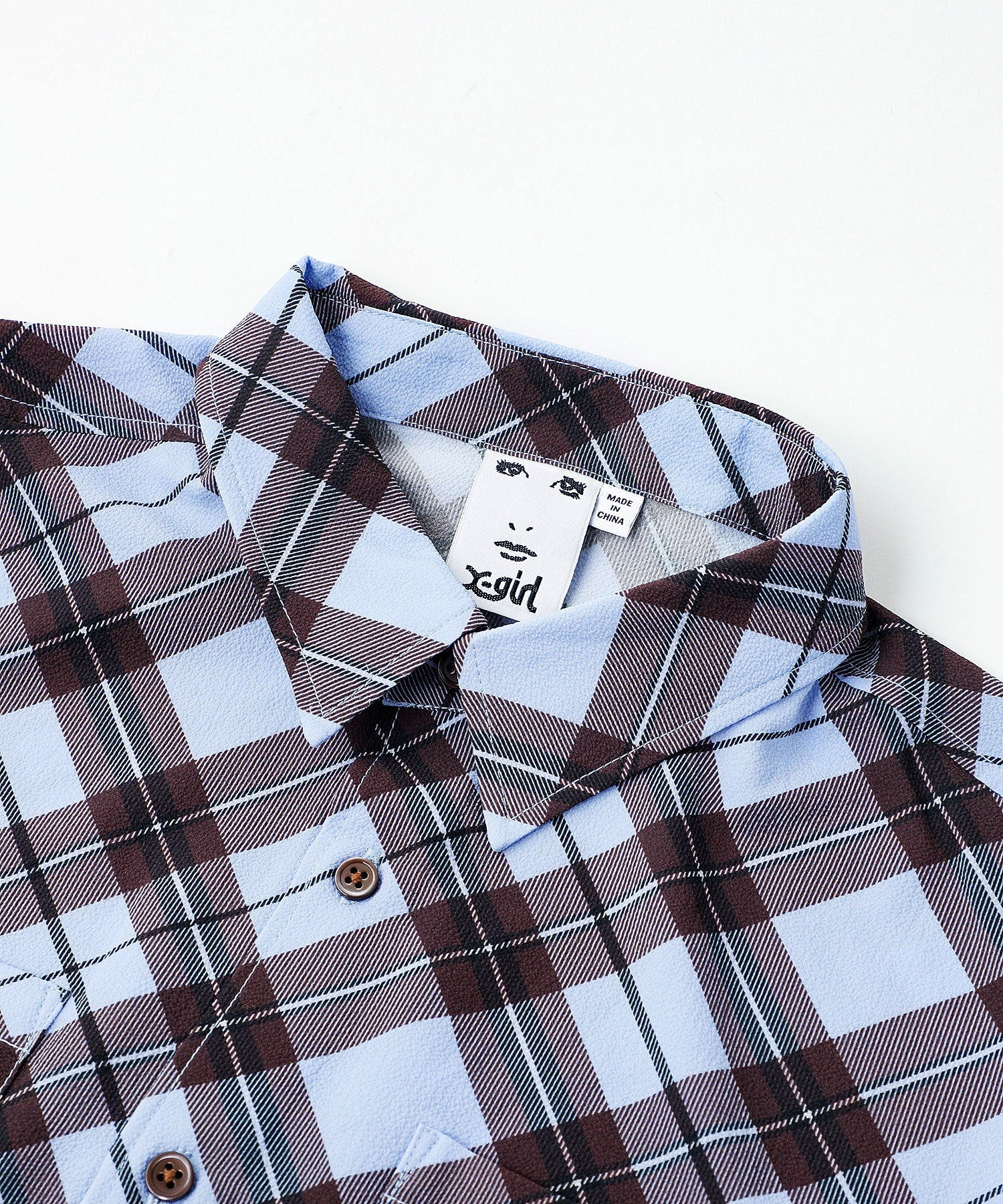 DIAMOND PLAID SHIRT X-girl