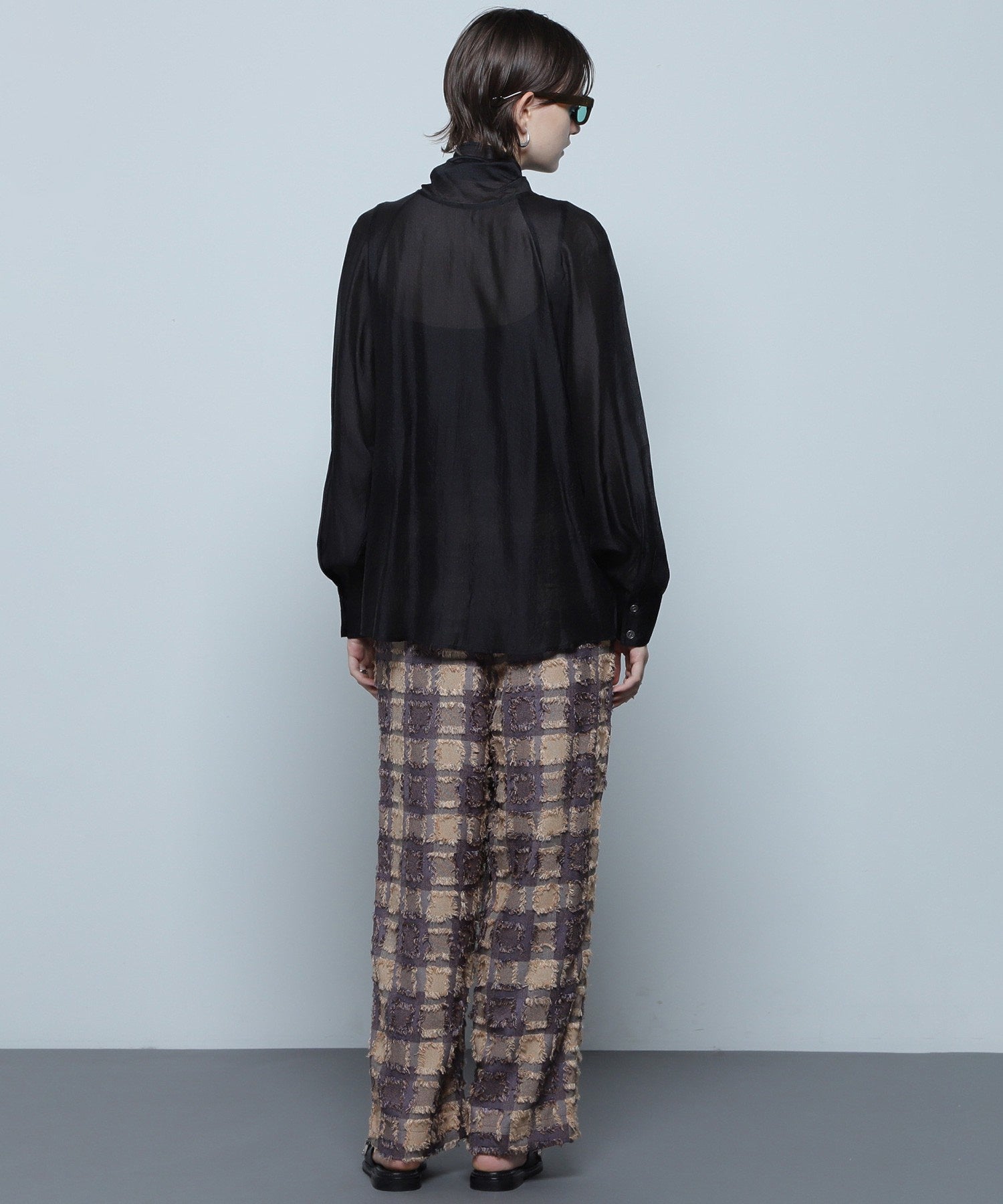 チェックイージーパンツ