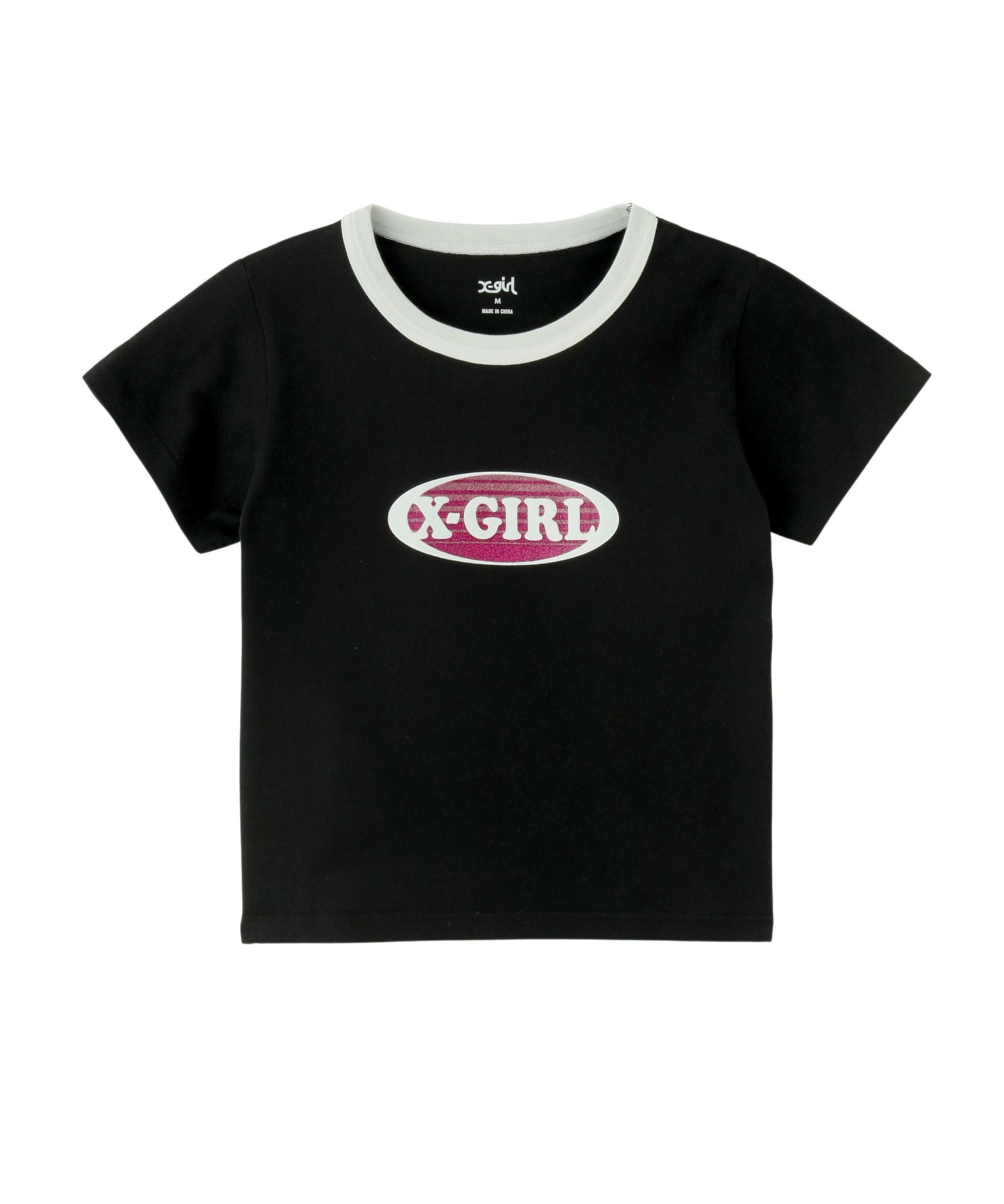 GRADATION GLITTER OVAL LOGO S/S BABY TEE