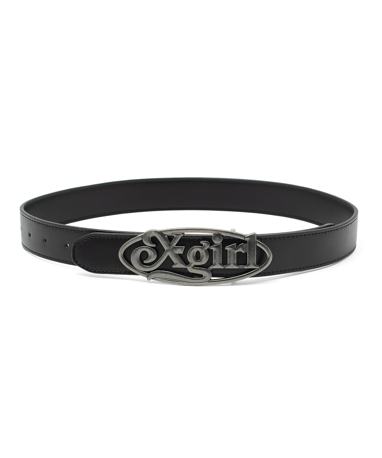 OVAL LOGO CLASP FAUX LEATHER BELT
