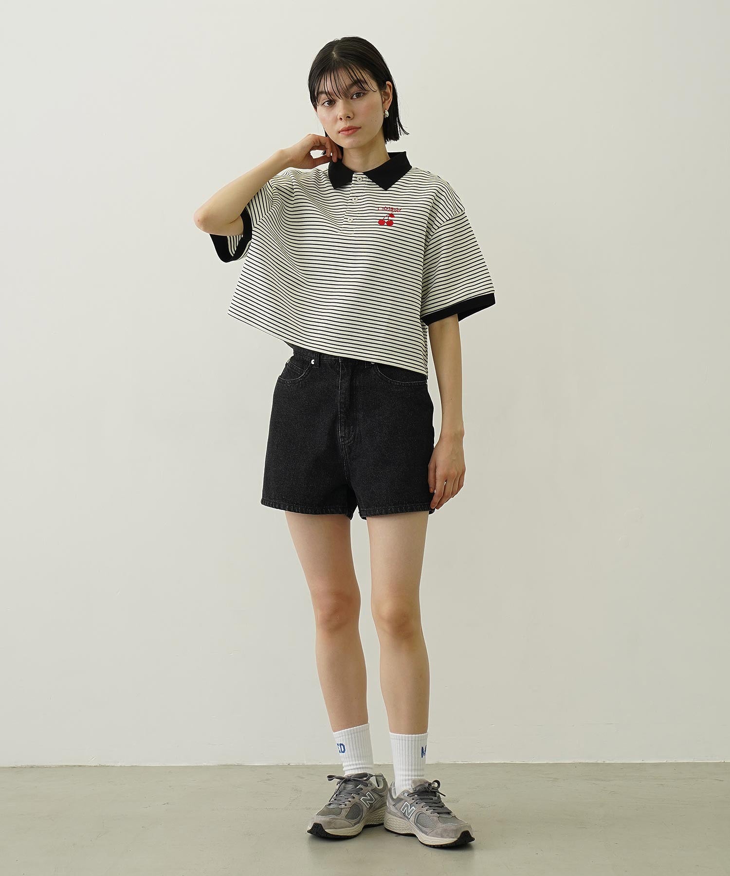 COOPER HEART DENIM SHORT PANTS