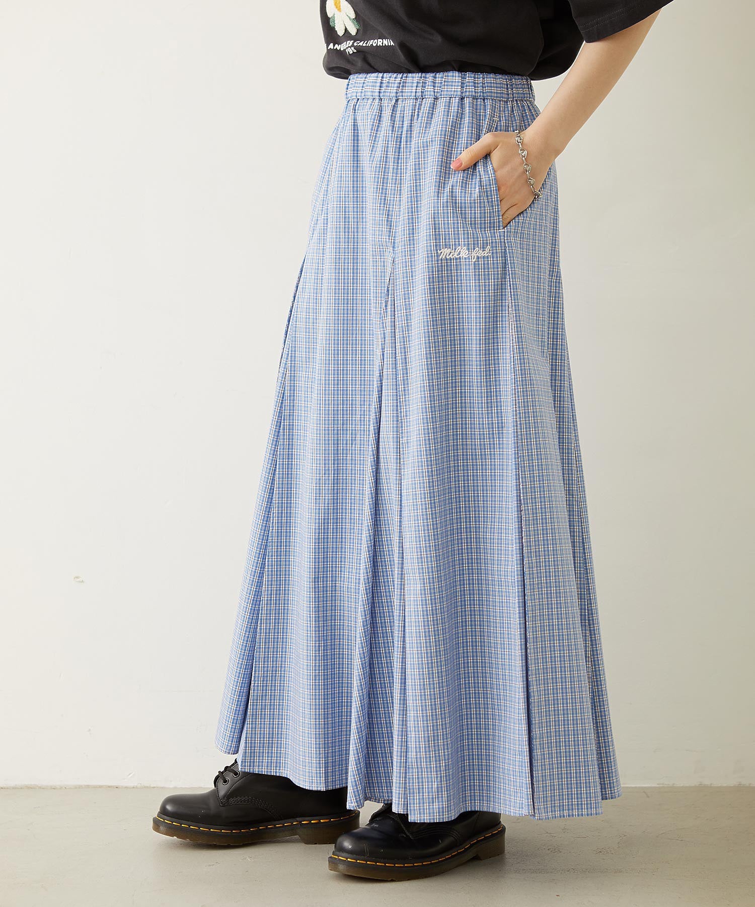 PLAID PATTERN LONG SKIRT