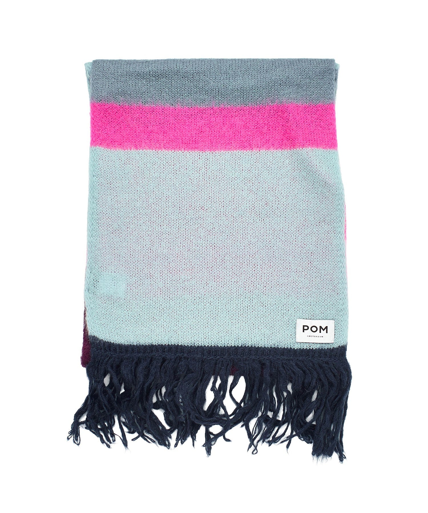 POM/SHAWL BRUSHED STRIPES BLUE