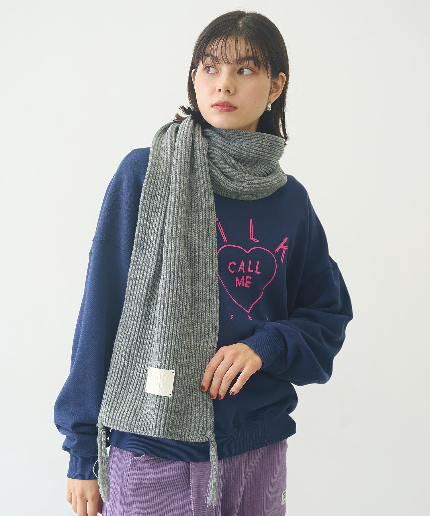 LOGO PATCH RIB SCARF