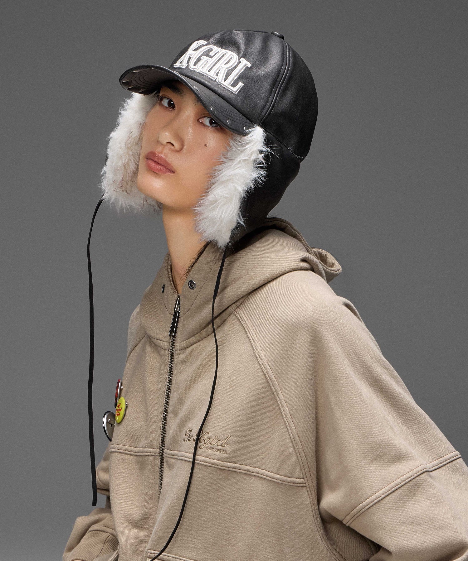 FAUX FUR EAR FLAP 5PANEL CAP