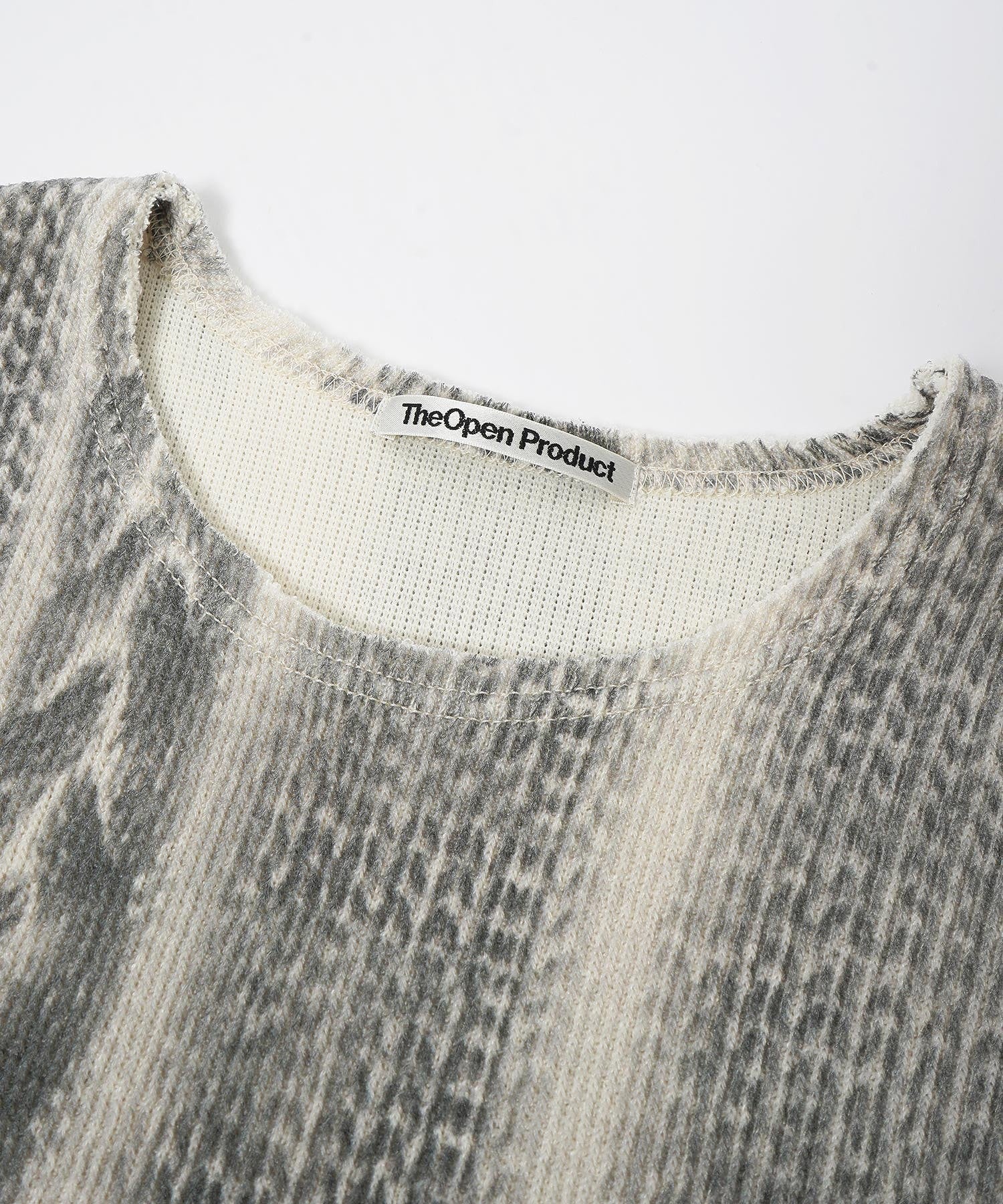 THE OPEN PRODUCT /ザオープンプロダクト/CABLE KNITTING GRAPHIC SWEATSHIRT/GTO224TS001