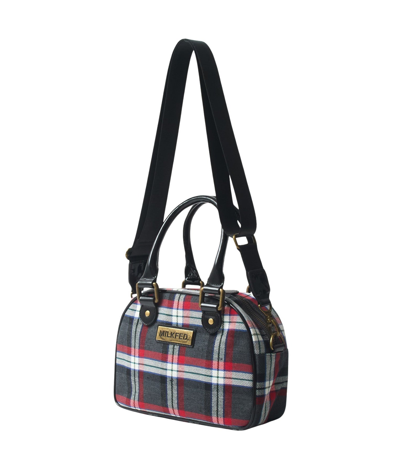 PLAID PATTERN BOSTON BAG