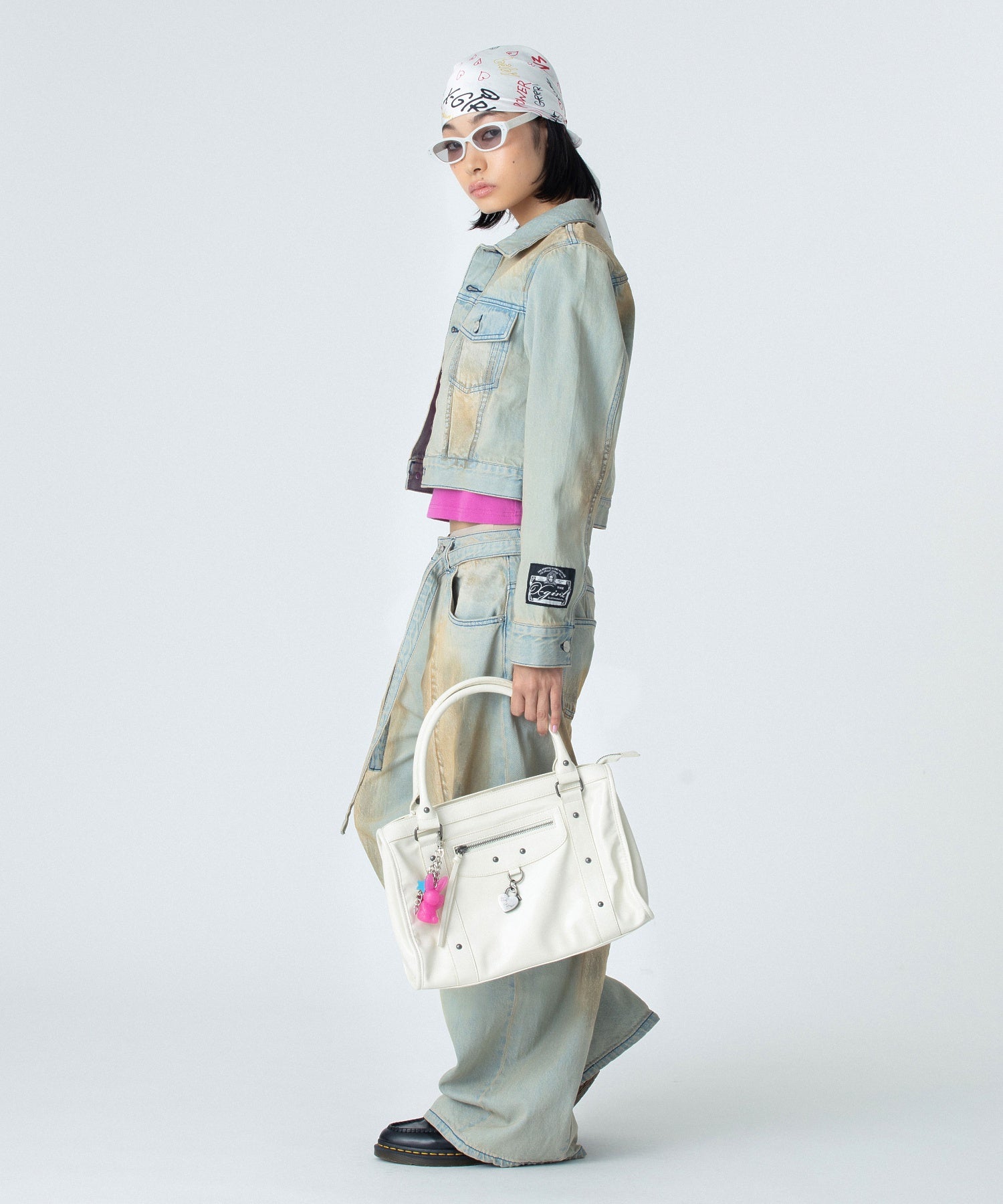 HEART PADLOCK FAUX LEATHER 2WAY BAG