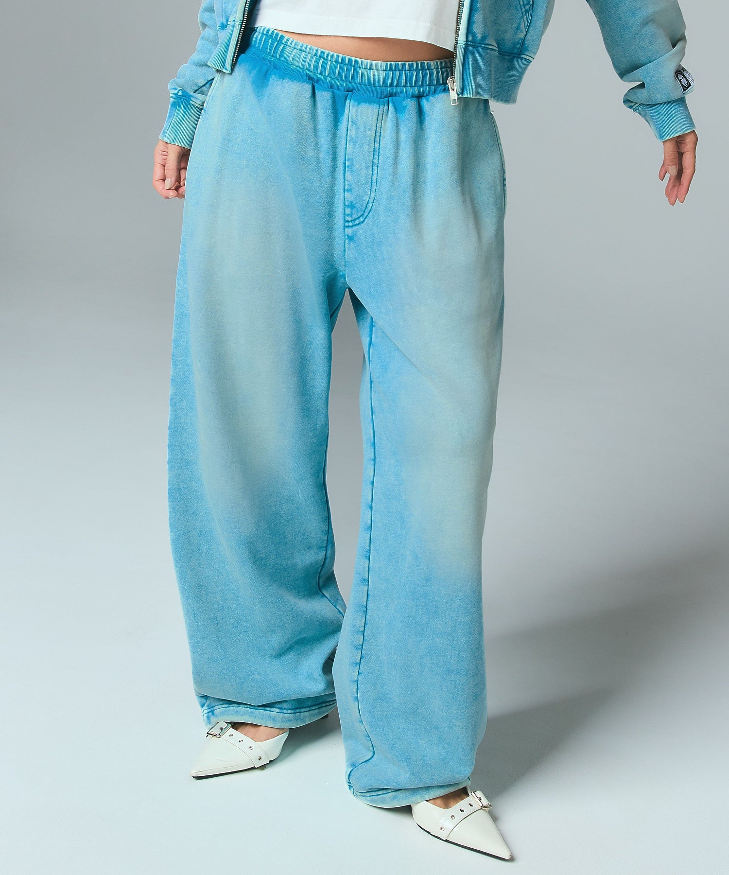 FACE LABEL WASHED SWEATPANTS