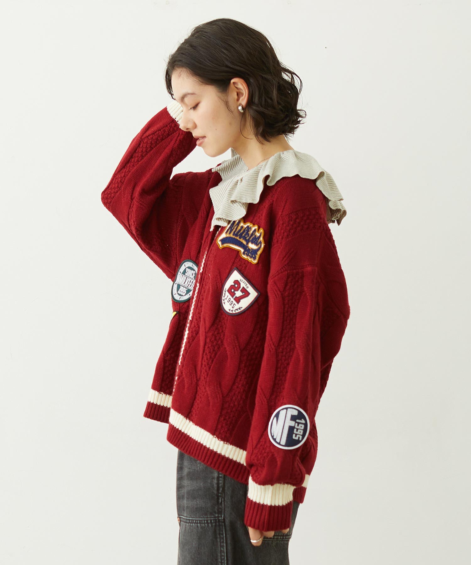 CRICKET KNIT PATCH CARDIGAN