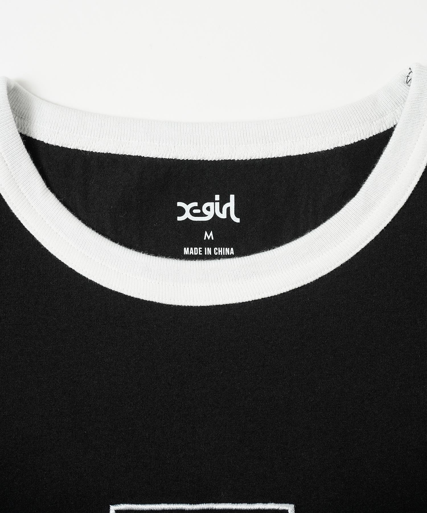 SQUARE LOGO S/S CLASSIC RINGER TEE X-girl