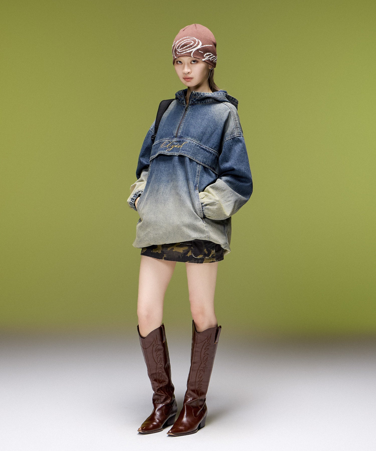 DUSTY DENIM ANORAK DRESS