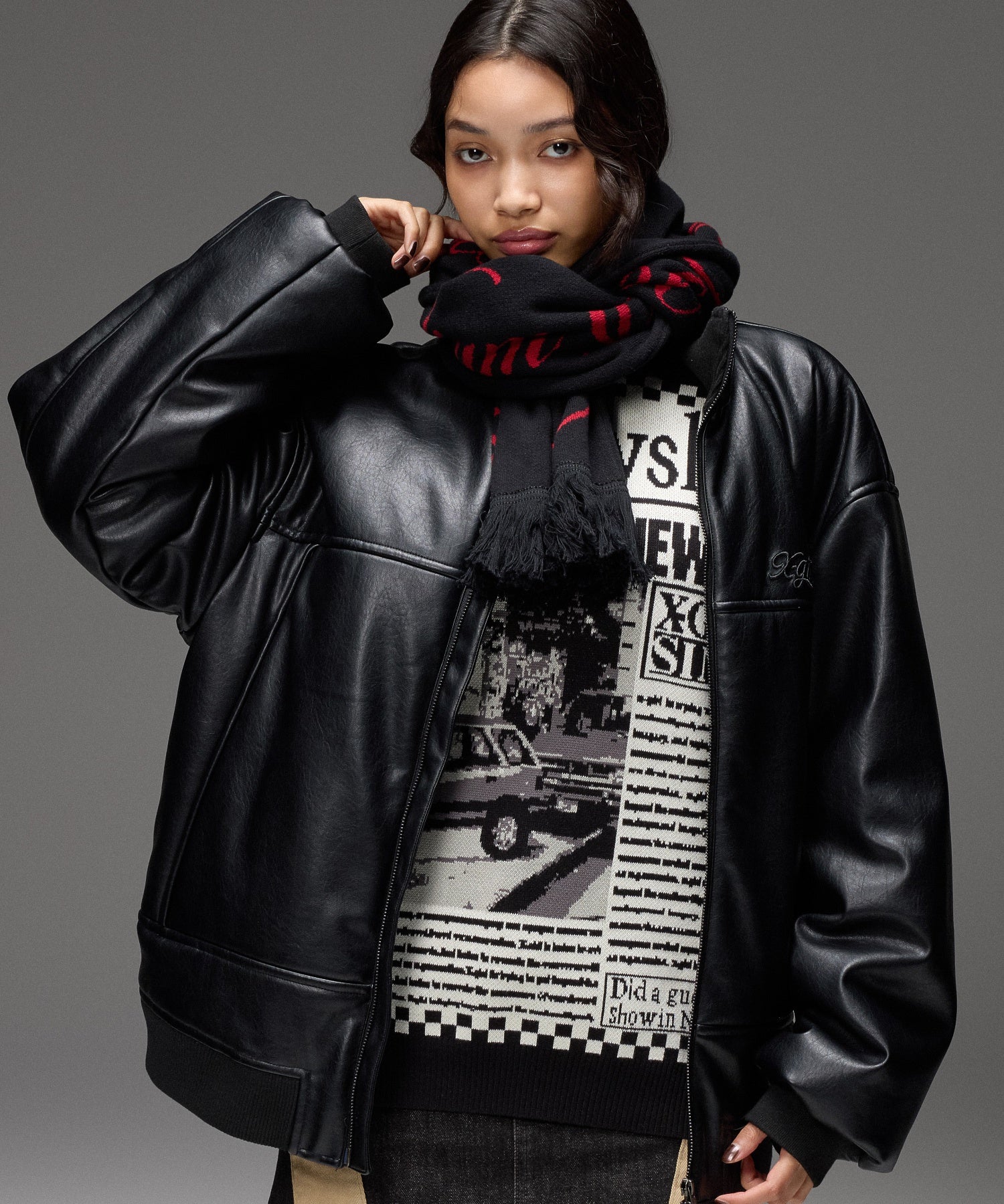 FAUX LEATHER PADDED JACKET