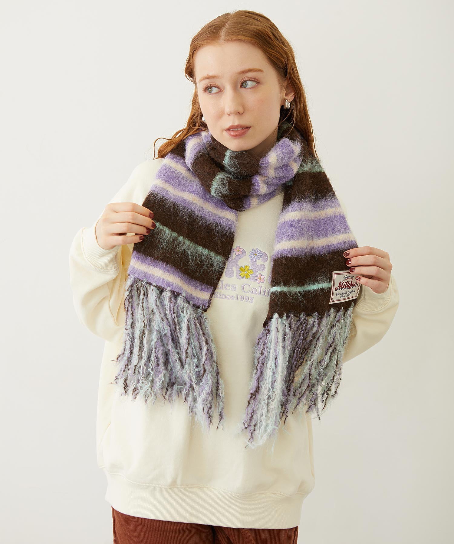 STRIPED FRINGE STOLE