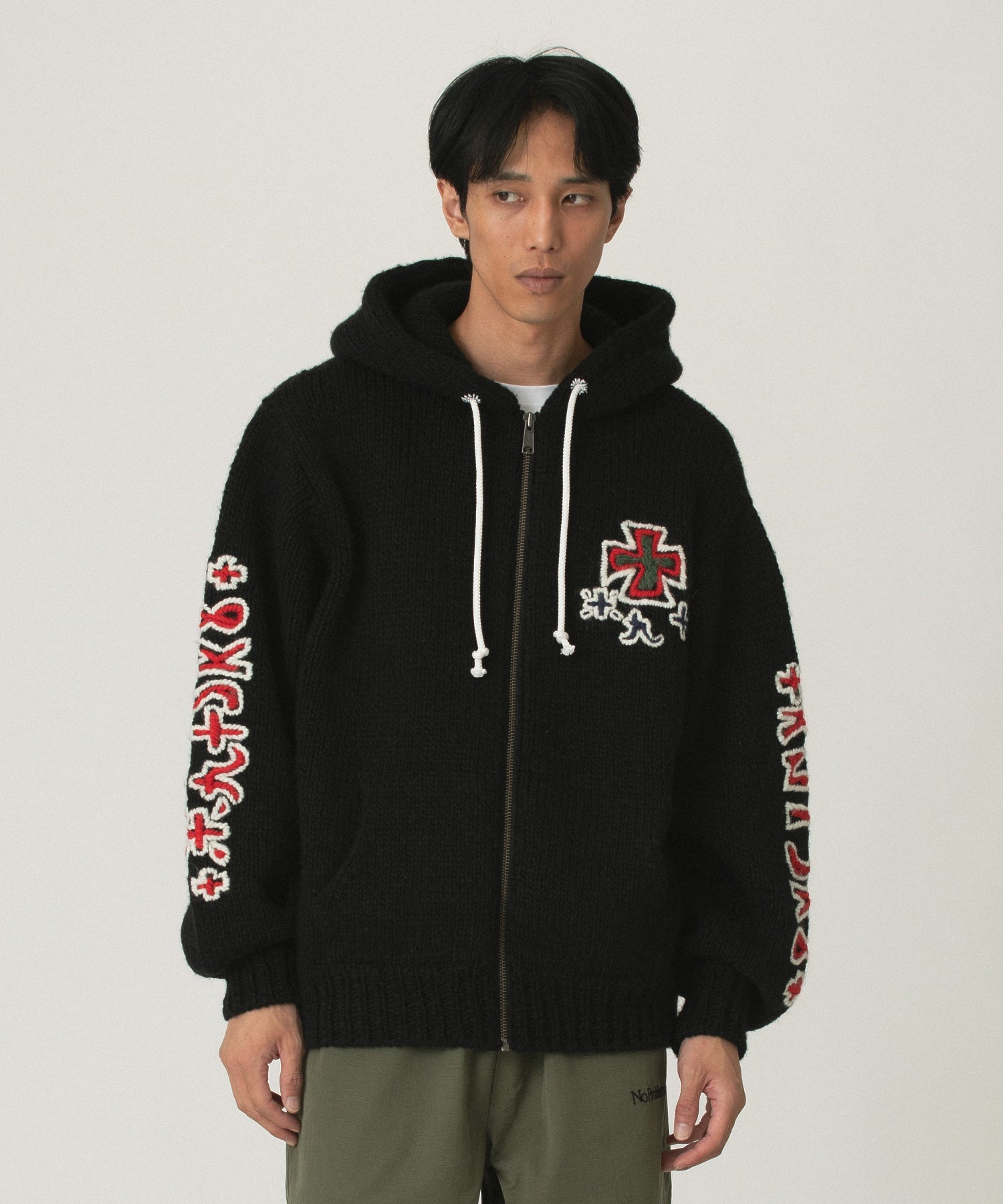 RICE NINE TEN/ライスナインテン/HAND KNITTED SK8 ZIP HOODIE HKN-SK8