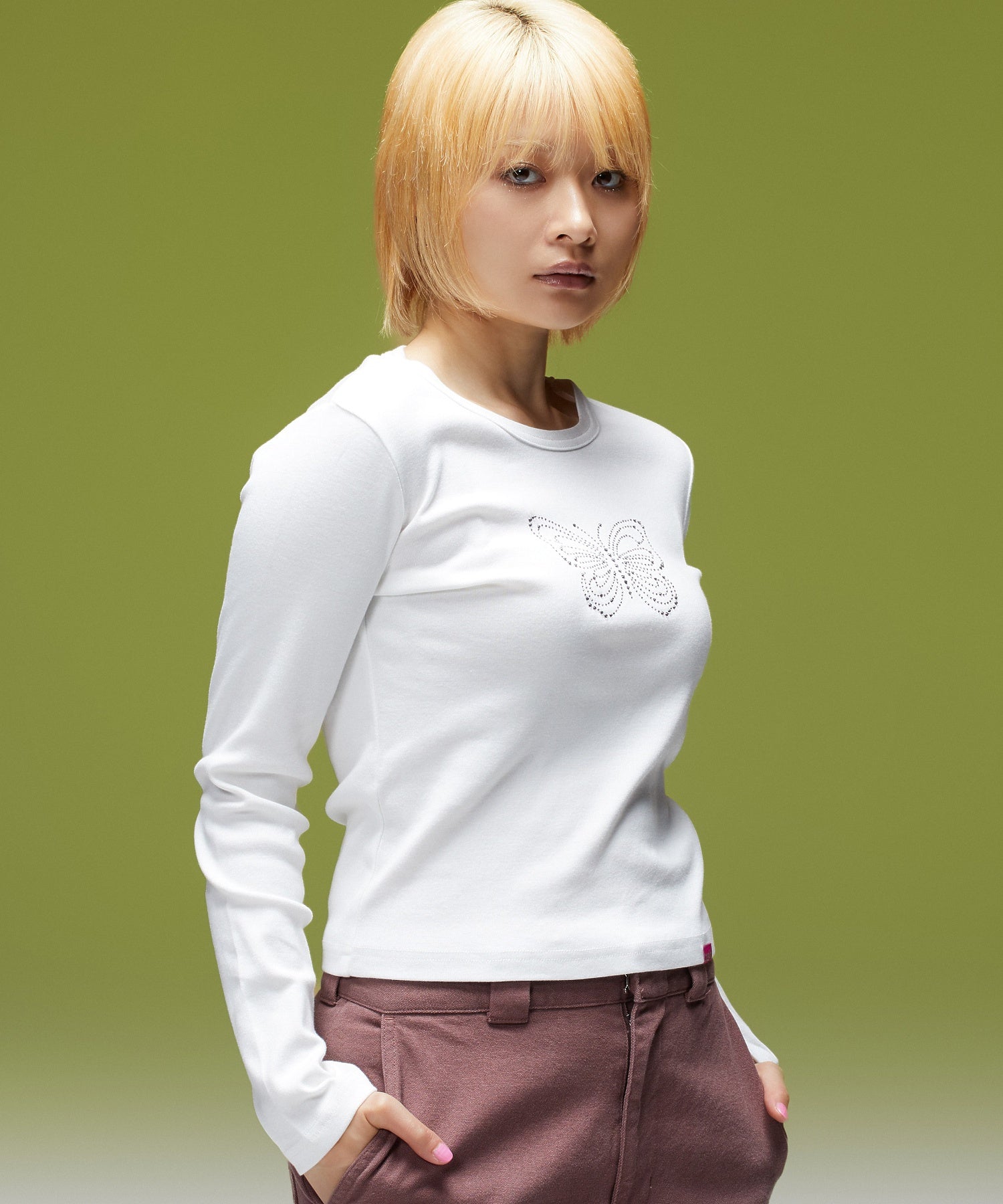 RHINESTONE BUTTERFLY L/S BABY TEE