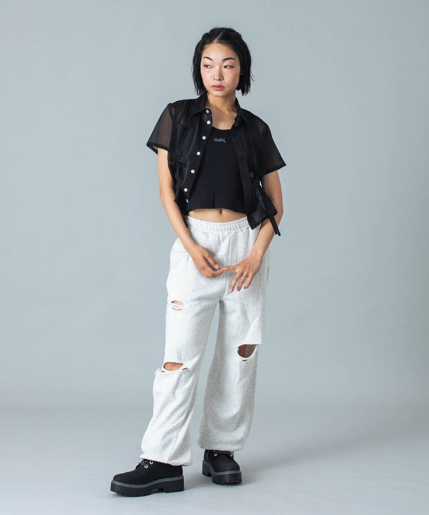 FRONT DRAWSTRING S/S SHIRT