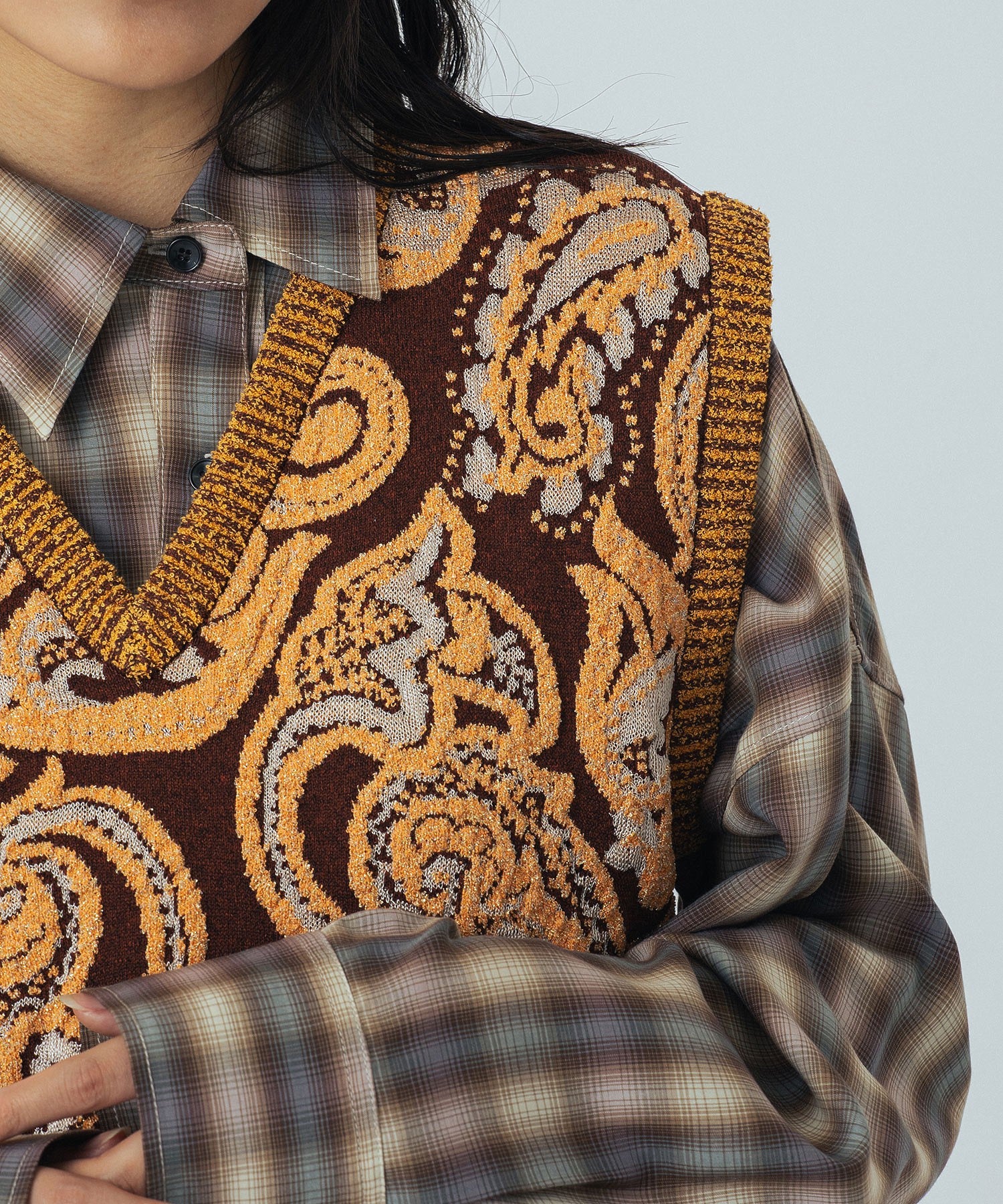 mici/PAISLEY JAQUARD KNIT VEST