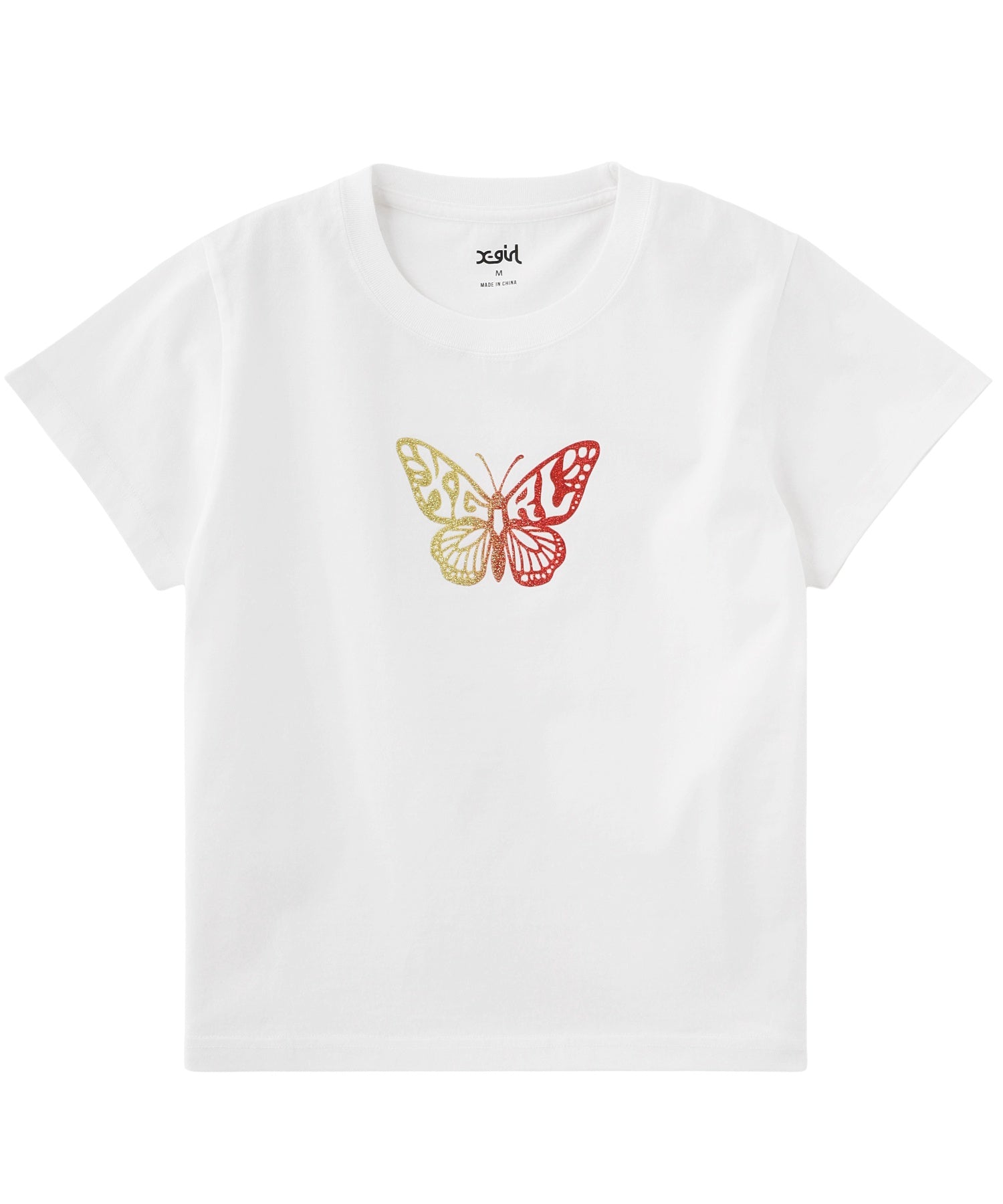 GRADIENT GLITTER BUTTERFLY S/S BABY TEE