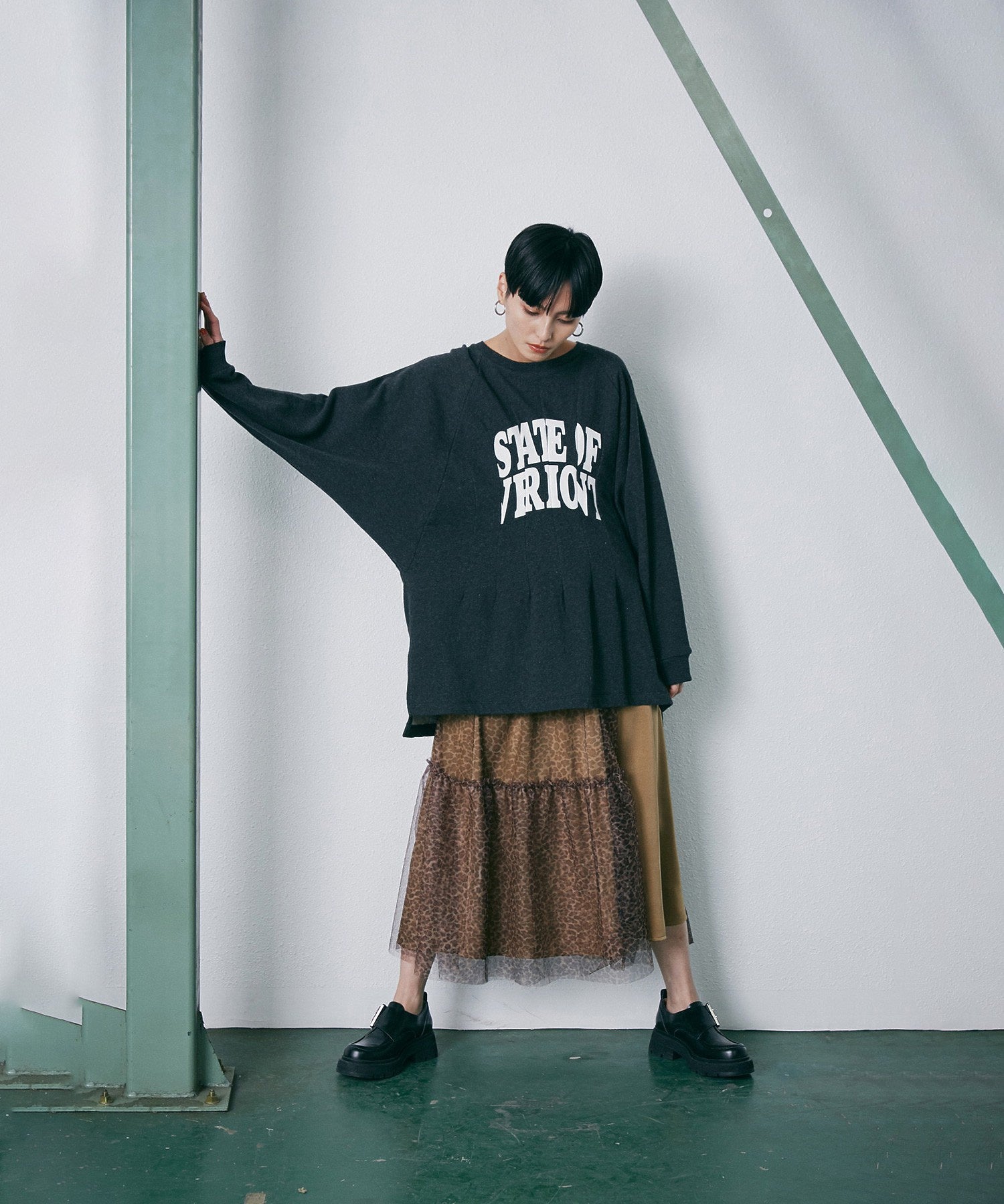 チュールレイヤードスカート