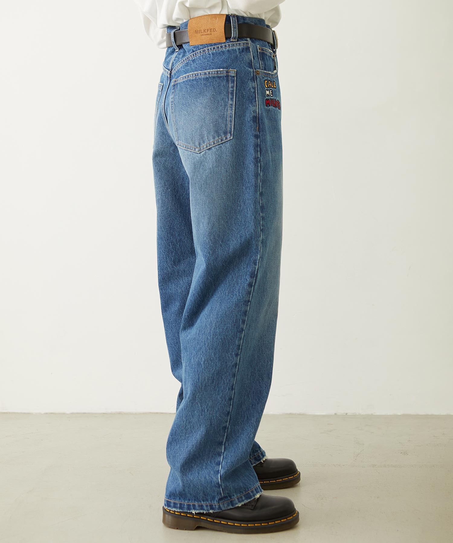 DOODLE EMBROIDERED DENIM PANTS