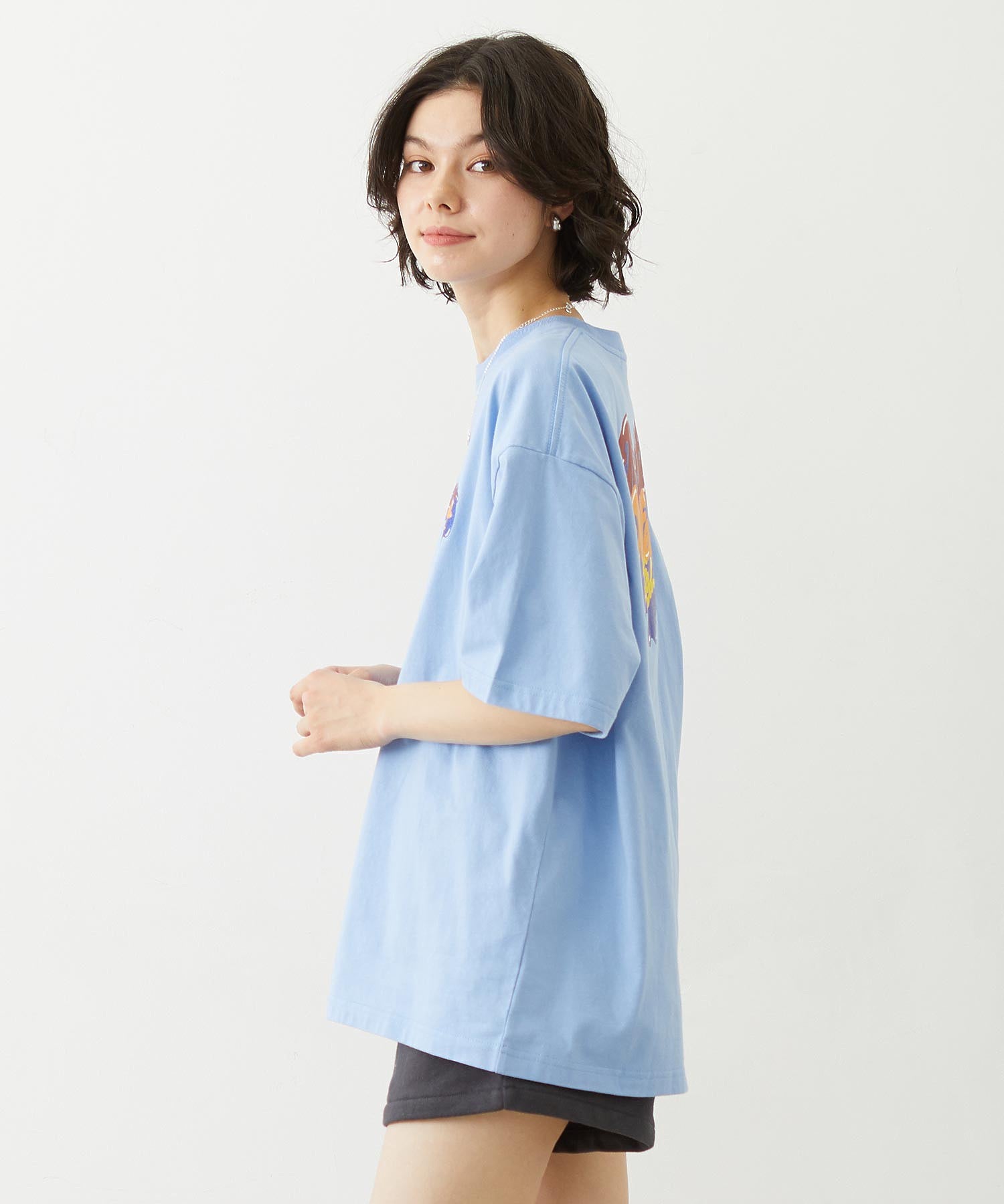 MELTY GLITTER HEART WIDE S/S TEE