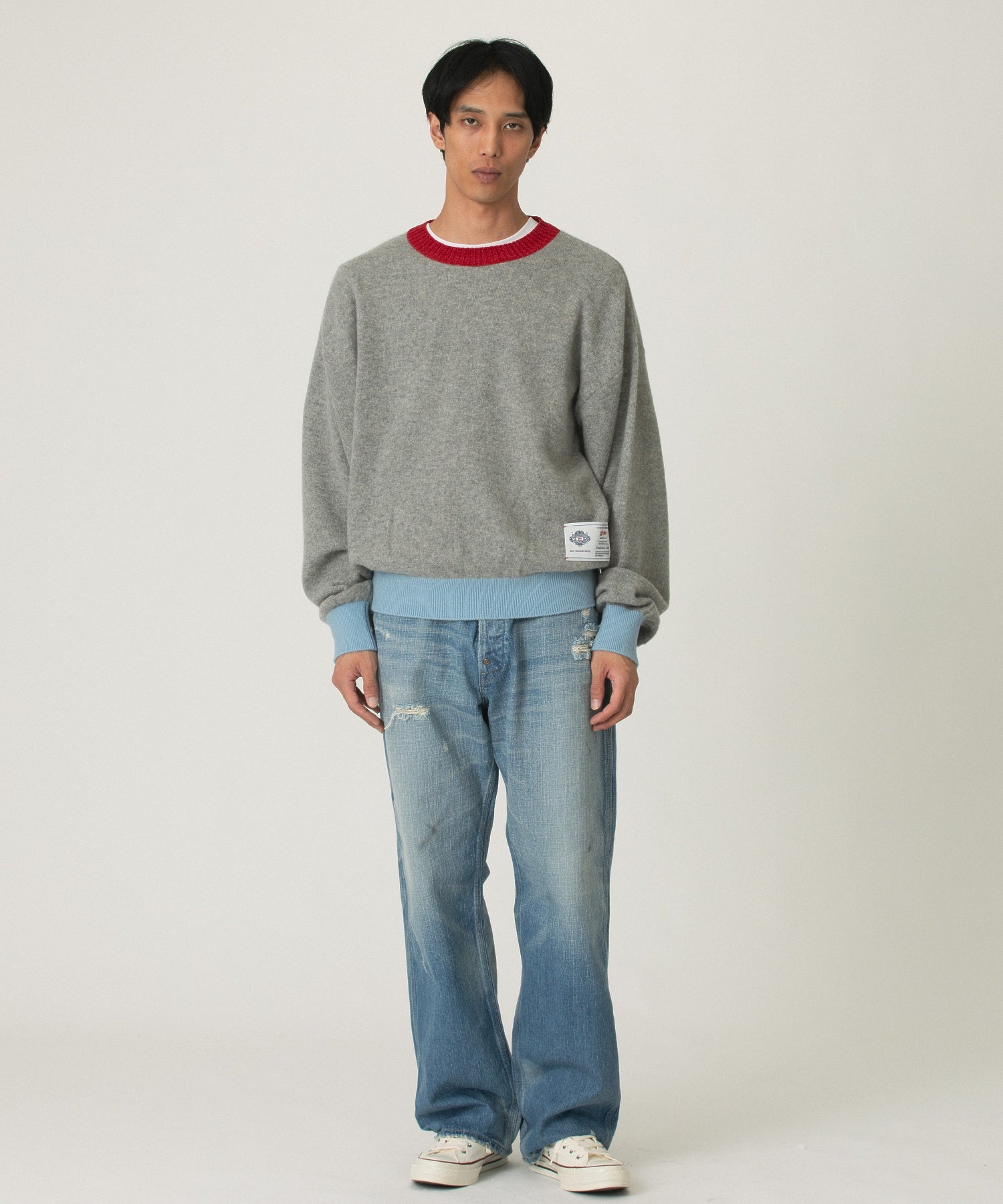 gimcontext/ジム コンテキスト/Color Blocked Cashmere Crew Neck 25505240