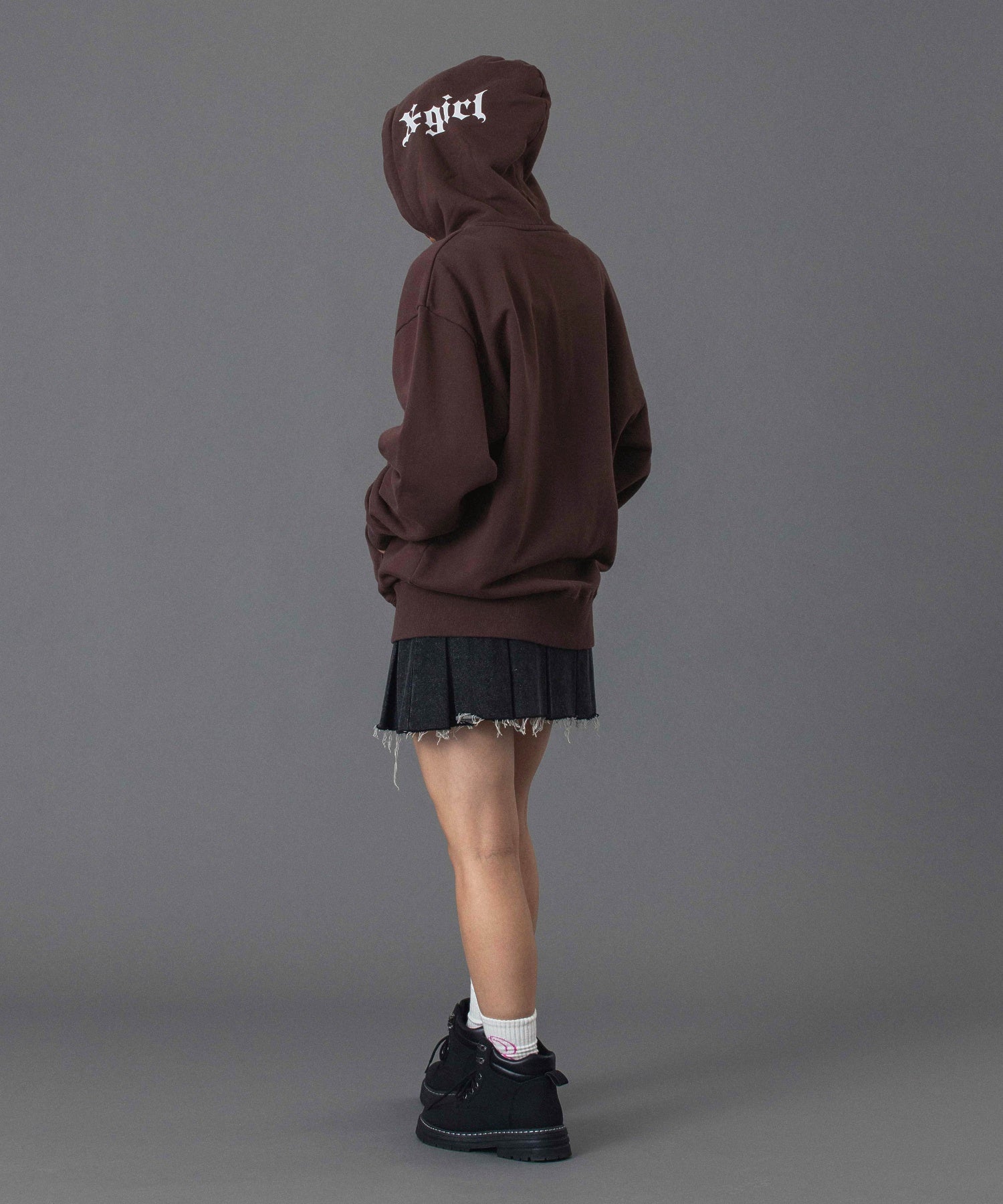 OLD ENGLISH LOGO ZIP UP SWEAT HOODIE