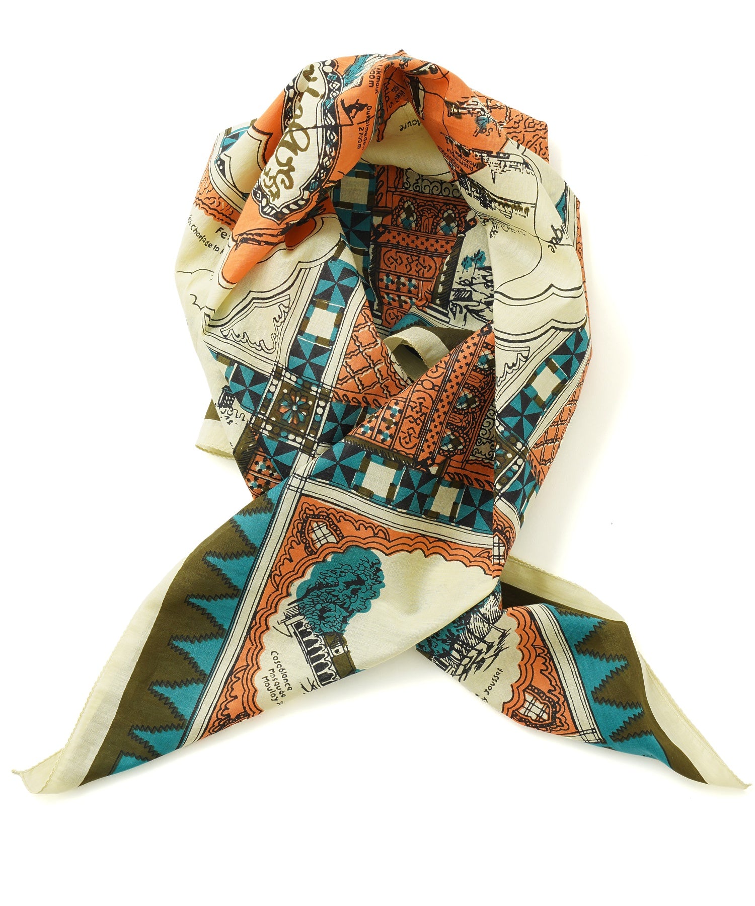 BINDU/MOROCCO MAP SCARF
