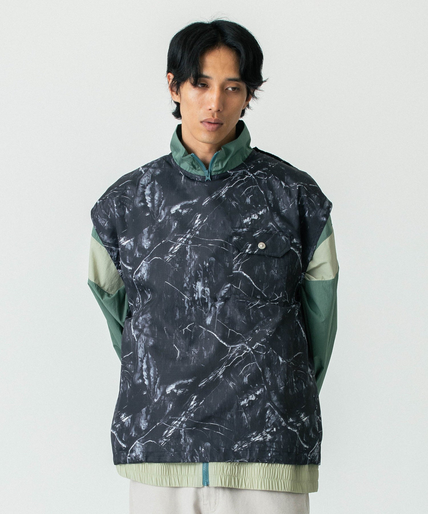 TAION/タイオン/NON DOWN MILITARY NO SLEEVE CUT SEW/CS01NDML-1