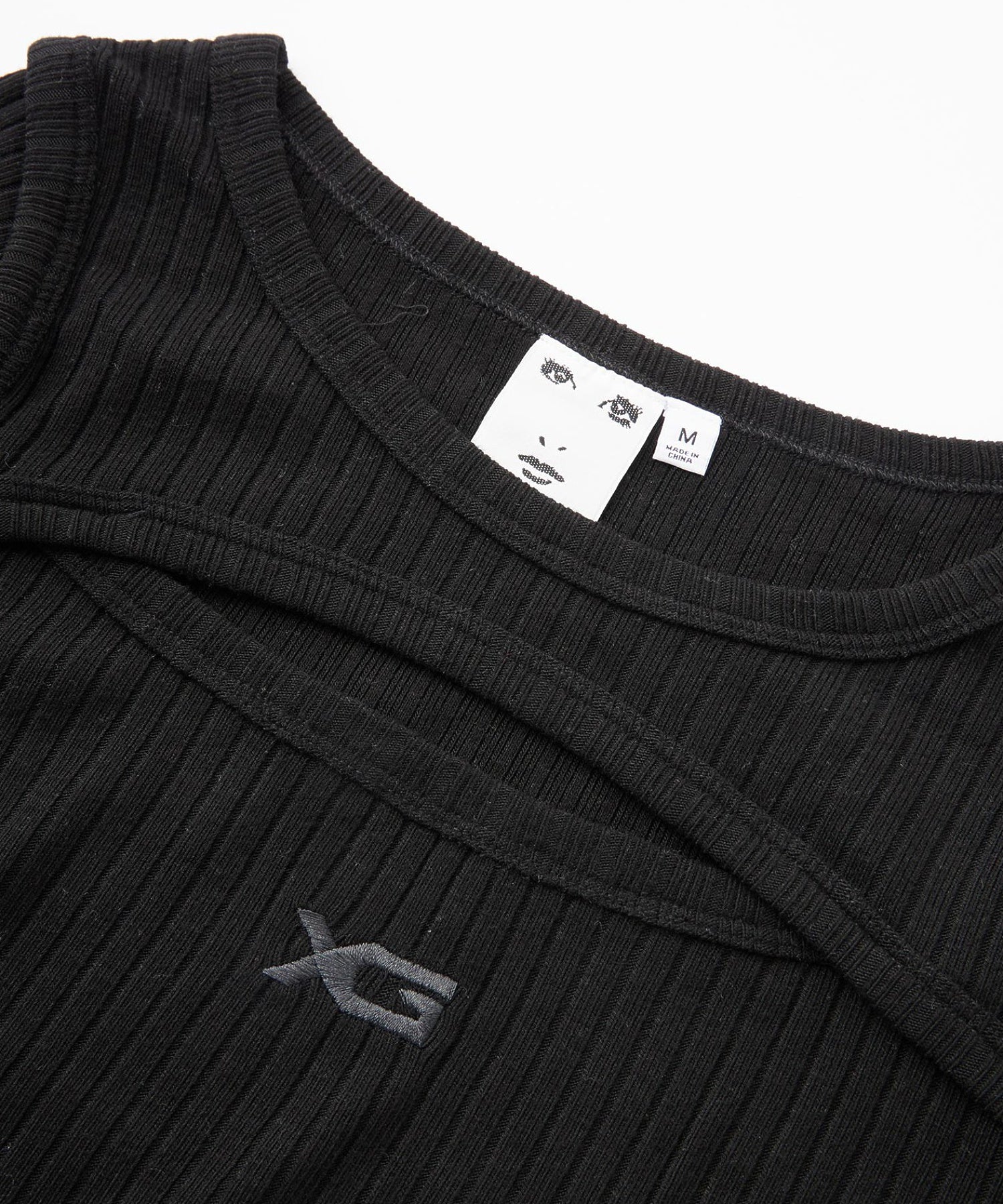 FRONT SLIT RIB L/S TOP