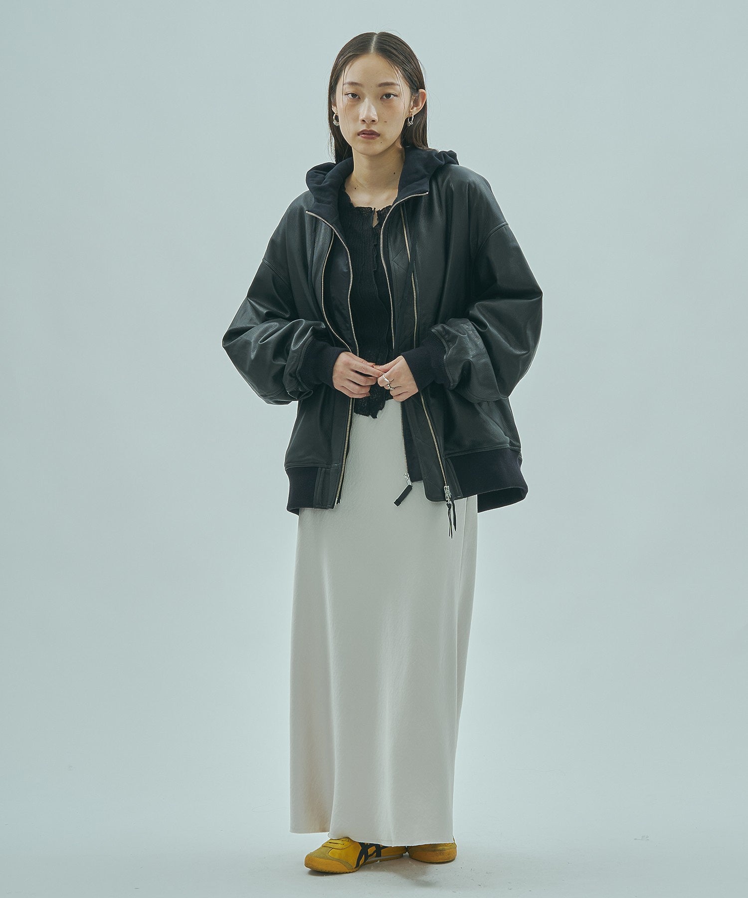 SISII x GENE HEAVENS/LEATHER BIG MA1 JACKET